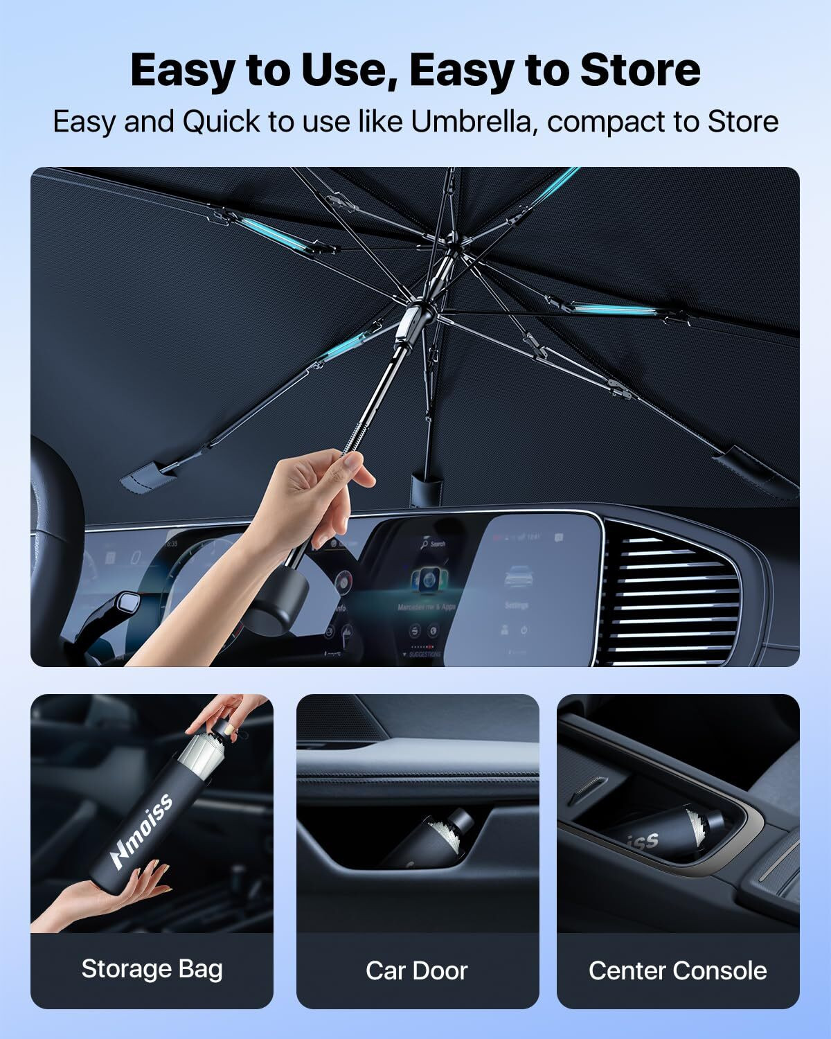 Image of drivedecor Windshield Sun Shade For Hyundai Santro Xing