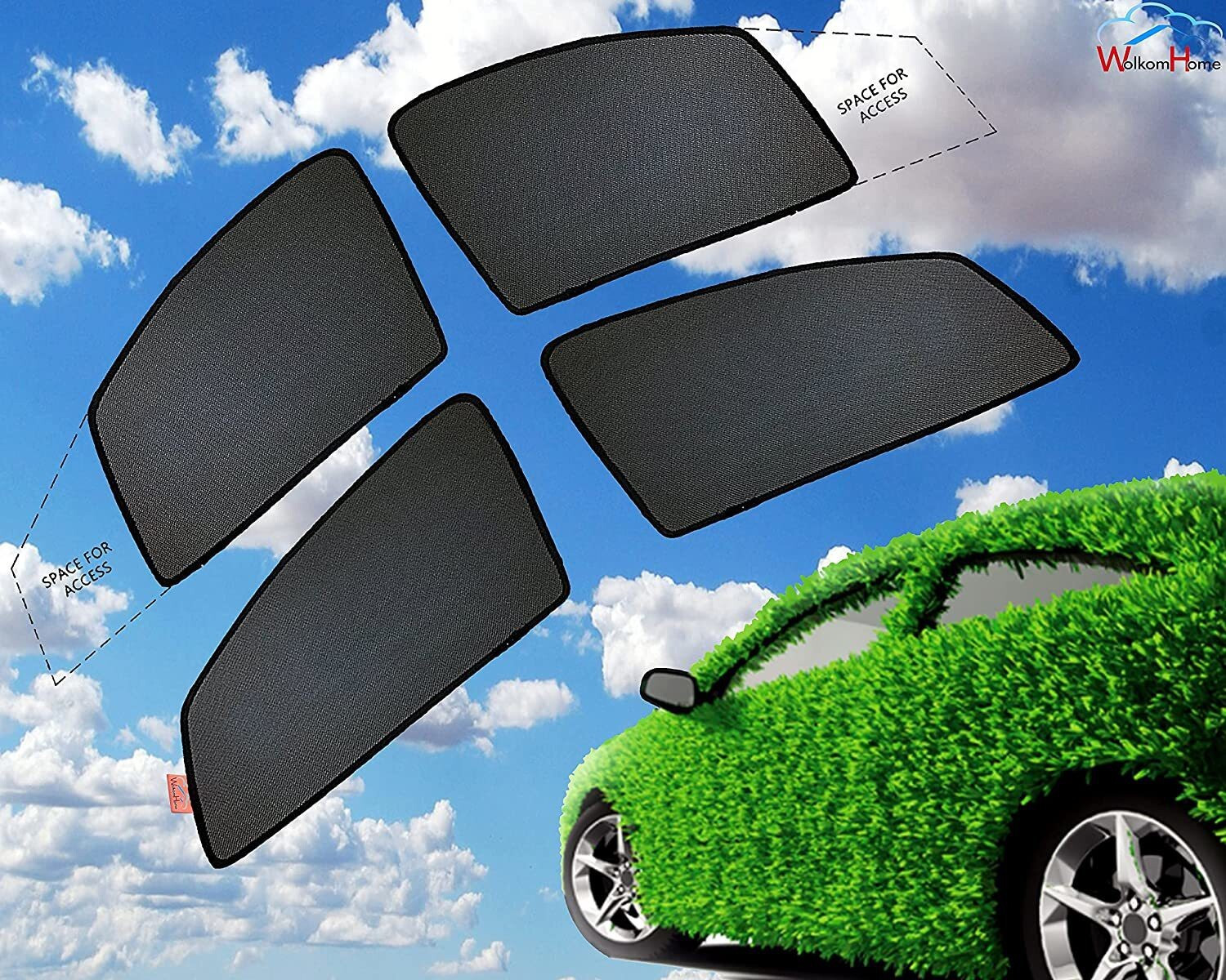 Image of WolkomHome Side Window Sun Shade For Mahindra Scorpio (Black)