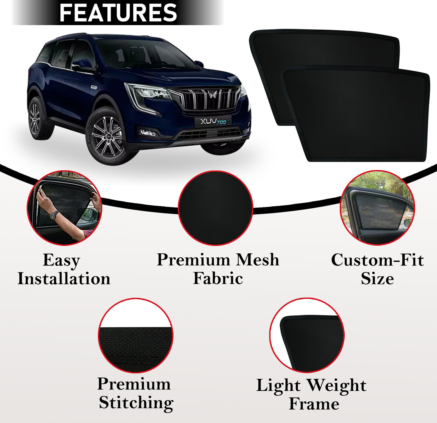 Image of autoluxer Side Window Sun Shade For Mahindra XUV 700