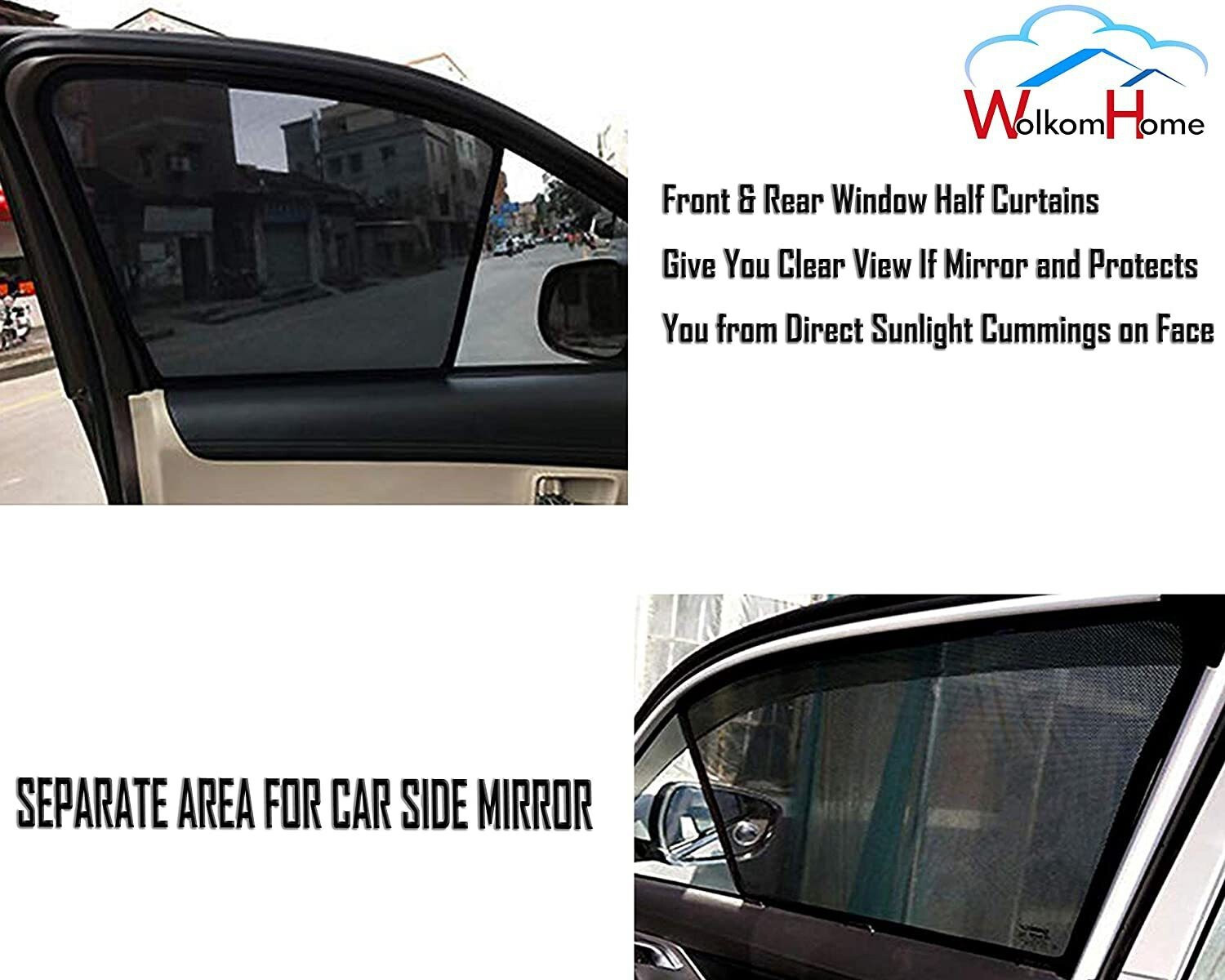 Image of WolkomHome Side Window Sun Shade For Mahindra Scorpio (Black)