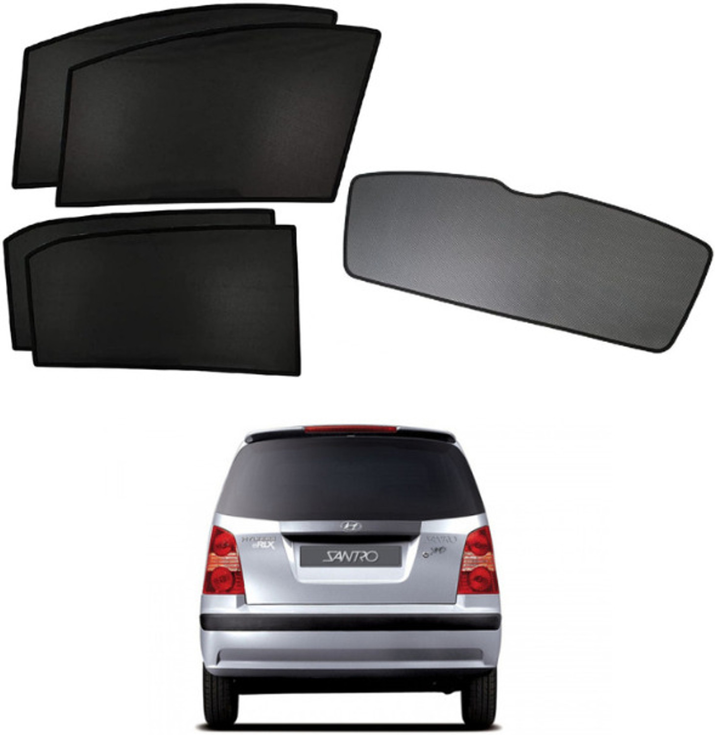 Image of RAKRISH Rear Window, Side Window Sun Shade For Hyundai Santro Xing