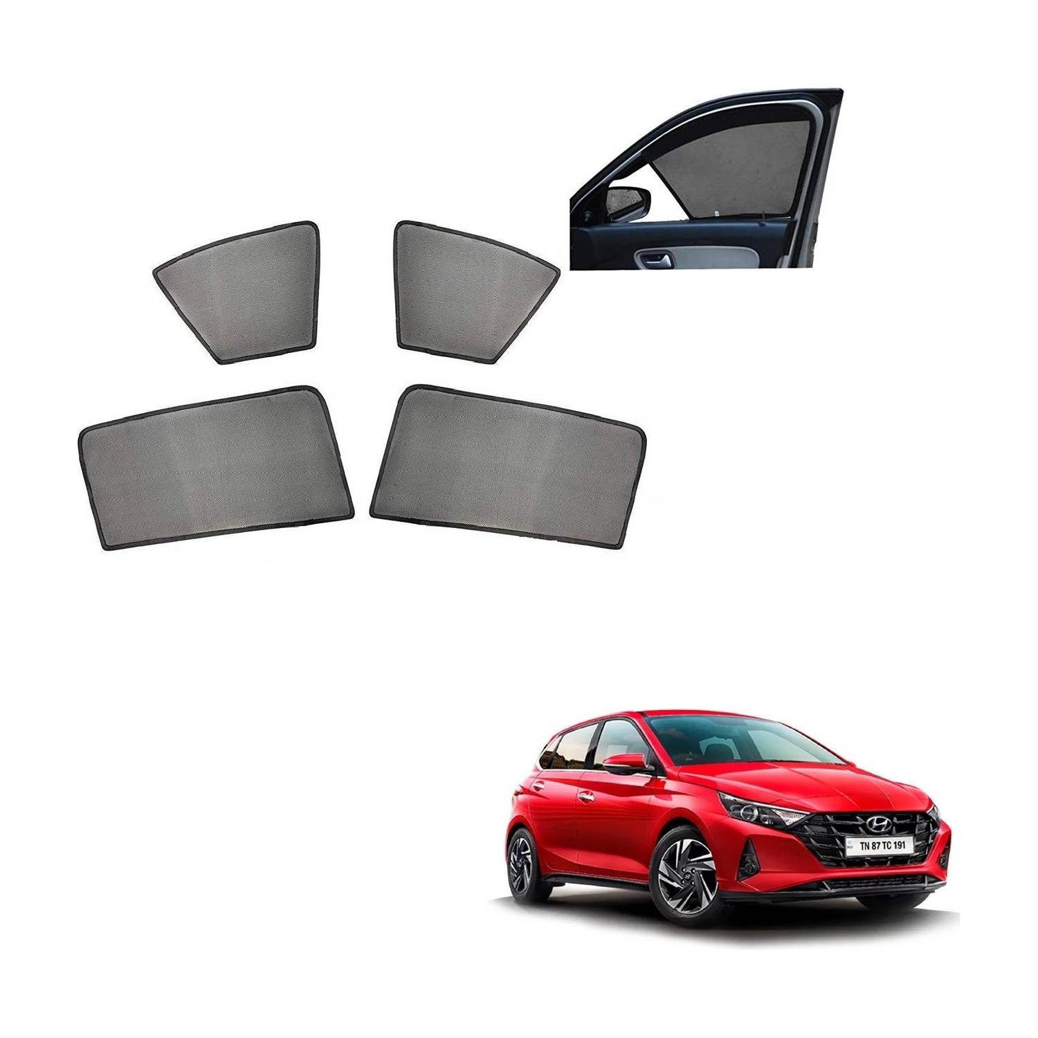 AuTO ADDiCT Side Window, Rear Window Sun Shade For Hyundai i20