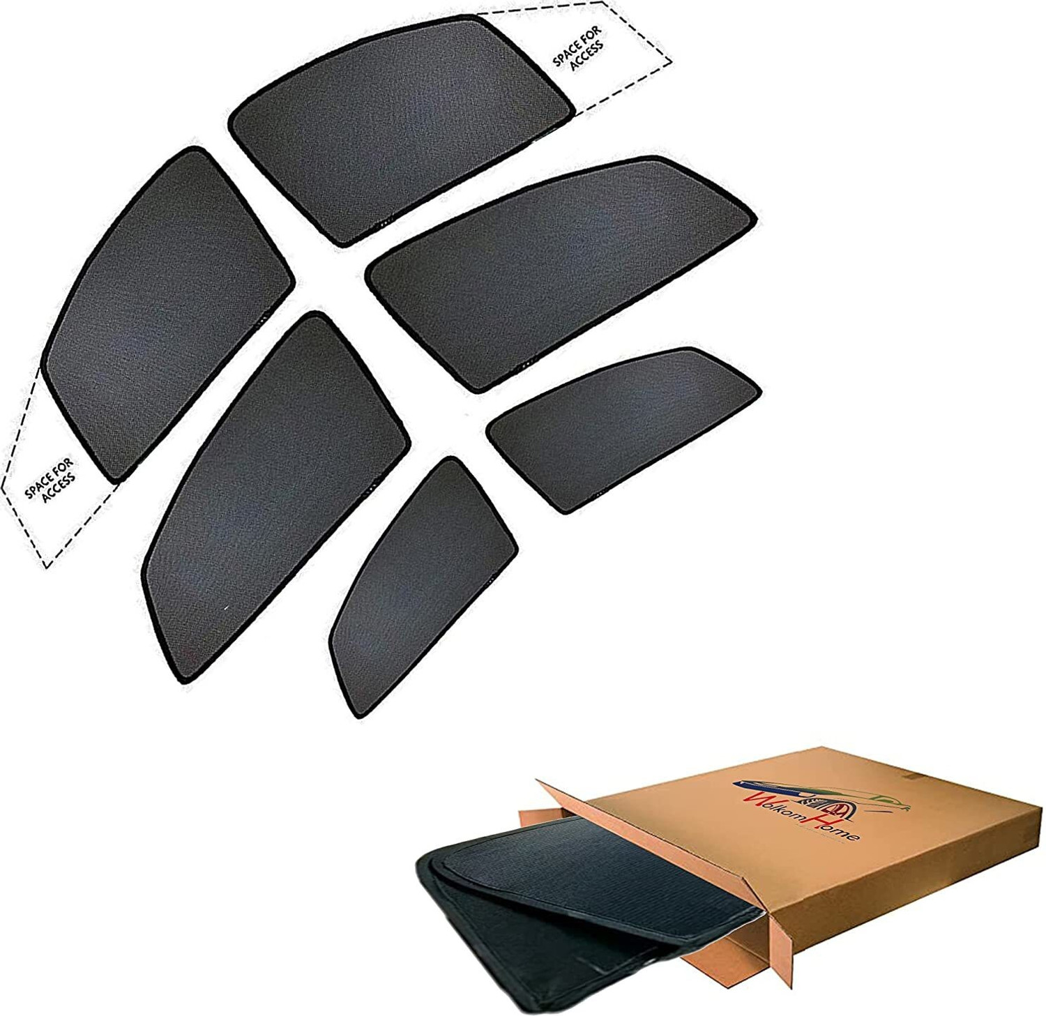 Image of WolkomHome Side Window Sun Shade For Mahindra Scorpio (Black)