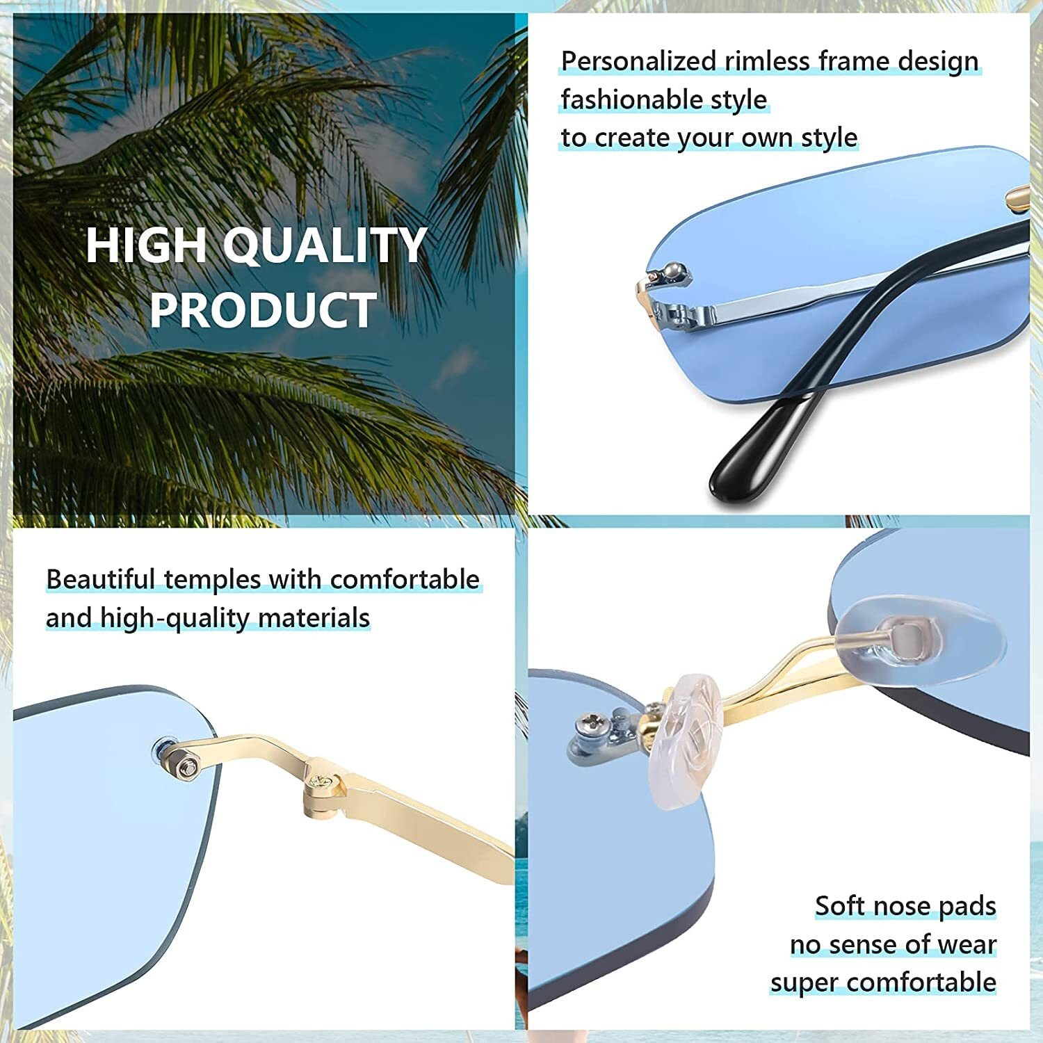 Image of TOUGH STYLE Rectangular Sunglasses