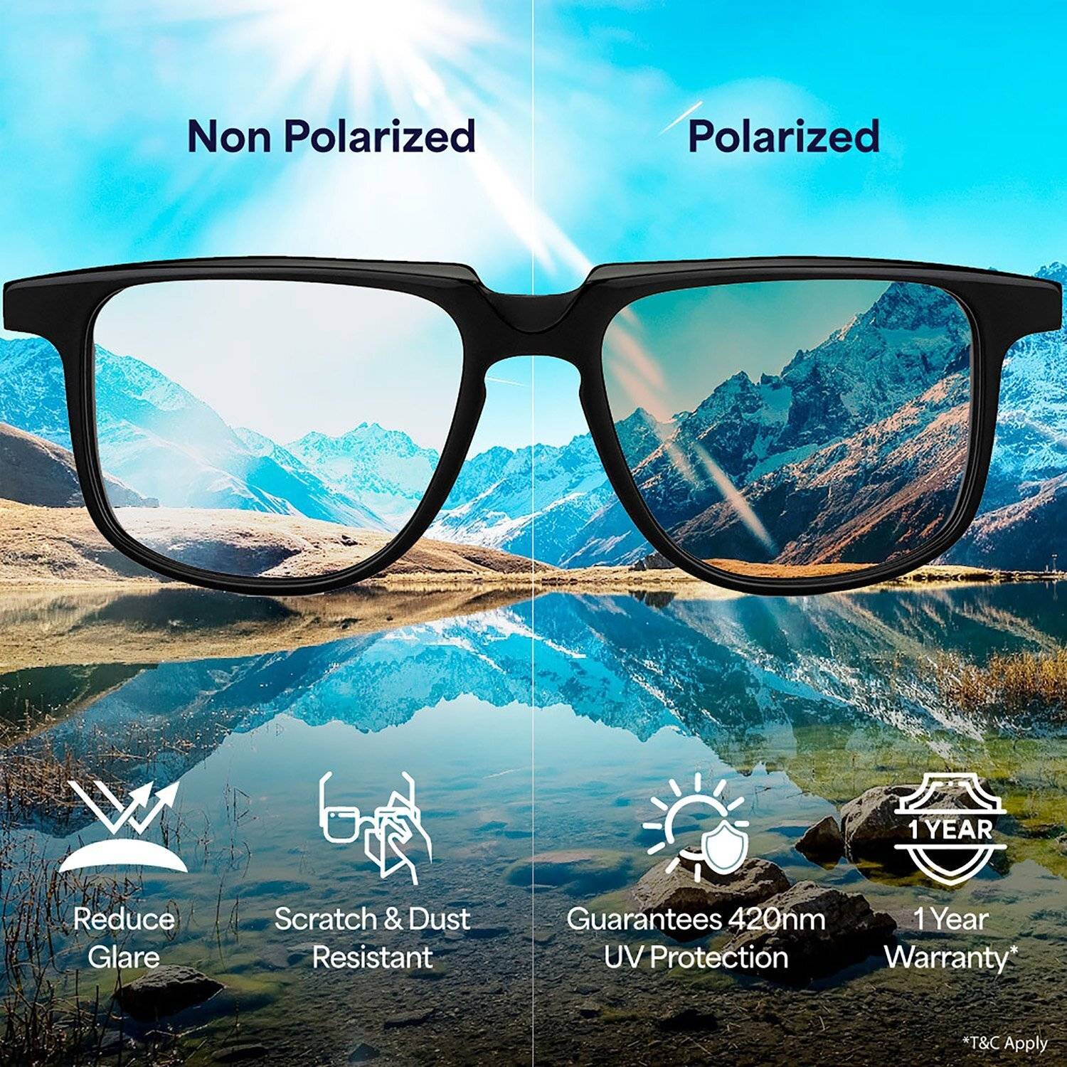 VINCENT CHASE Retro Square Sunglasses - Image 5