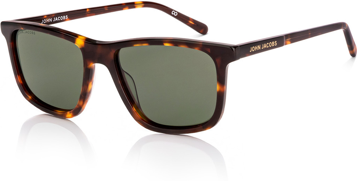 Image of john jacobs Polarized, UV Protection Wayfarer Sunglasses (52) (For Men & Women, Green)
