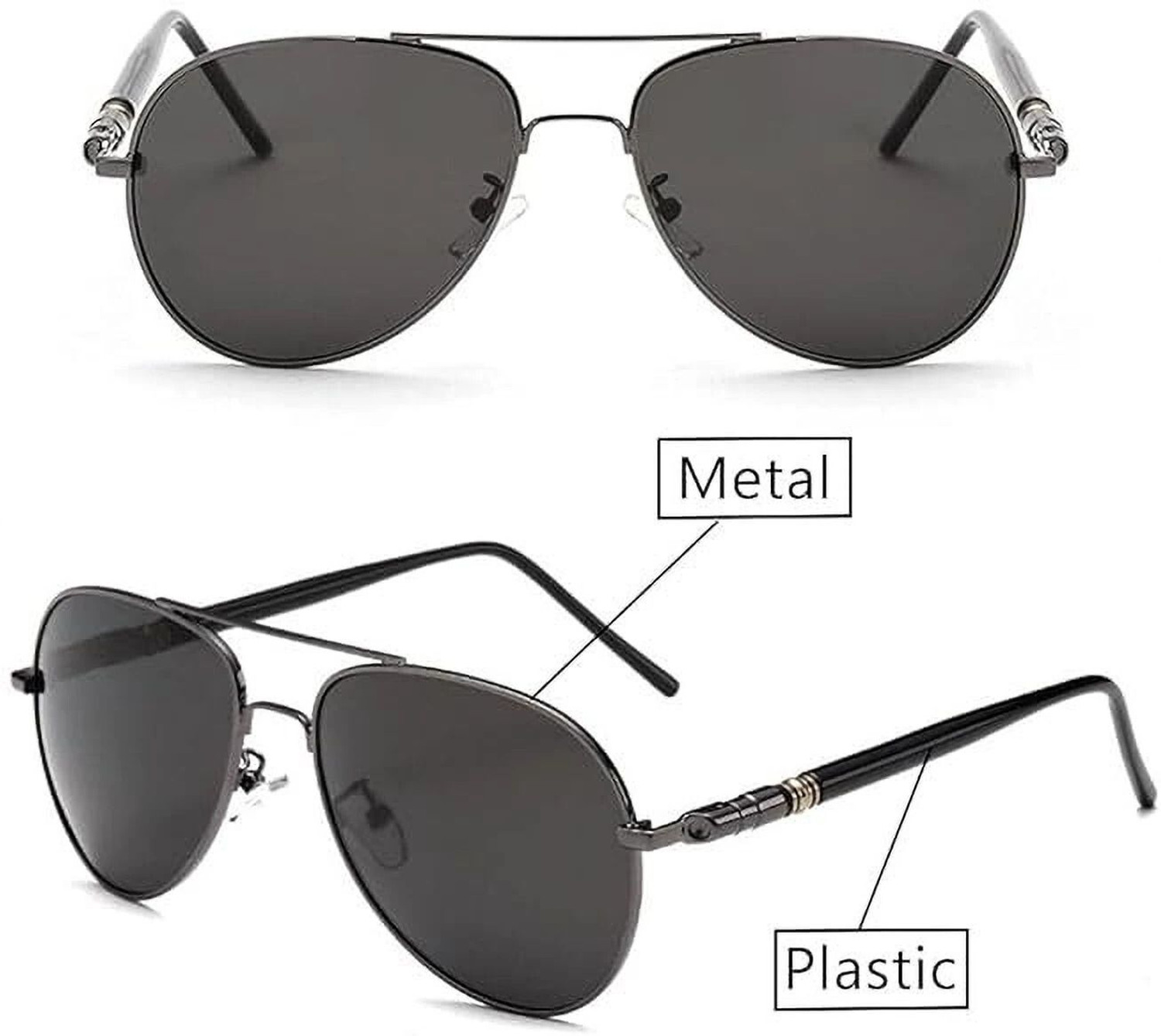 Image of Black Jones Aviator Sunglasses