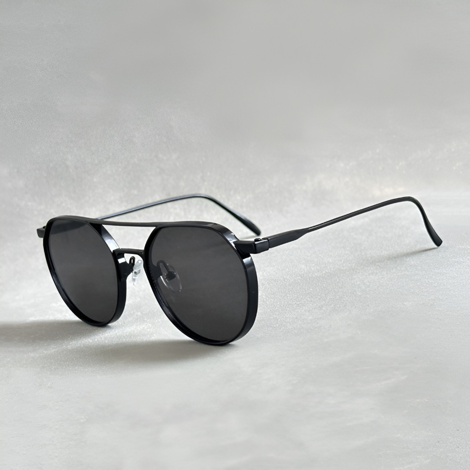 Image of Zeemork UV Protection, Gradient Round Sunglasses (Free Size) (For Men & Women, Black)
