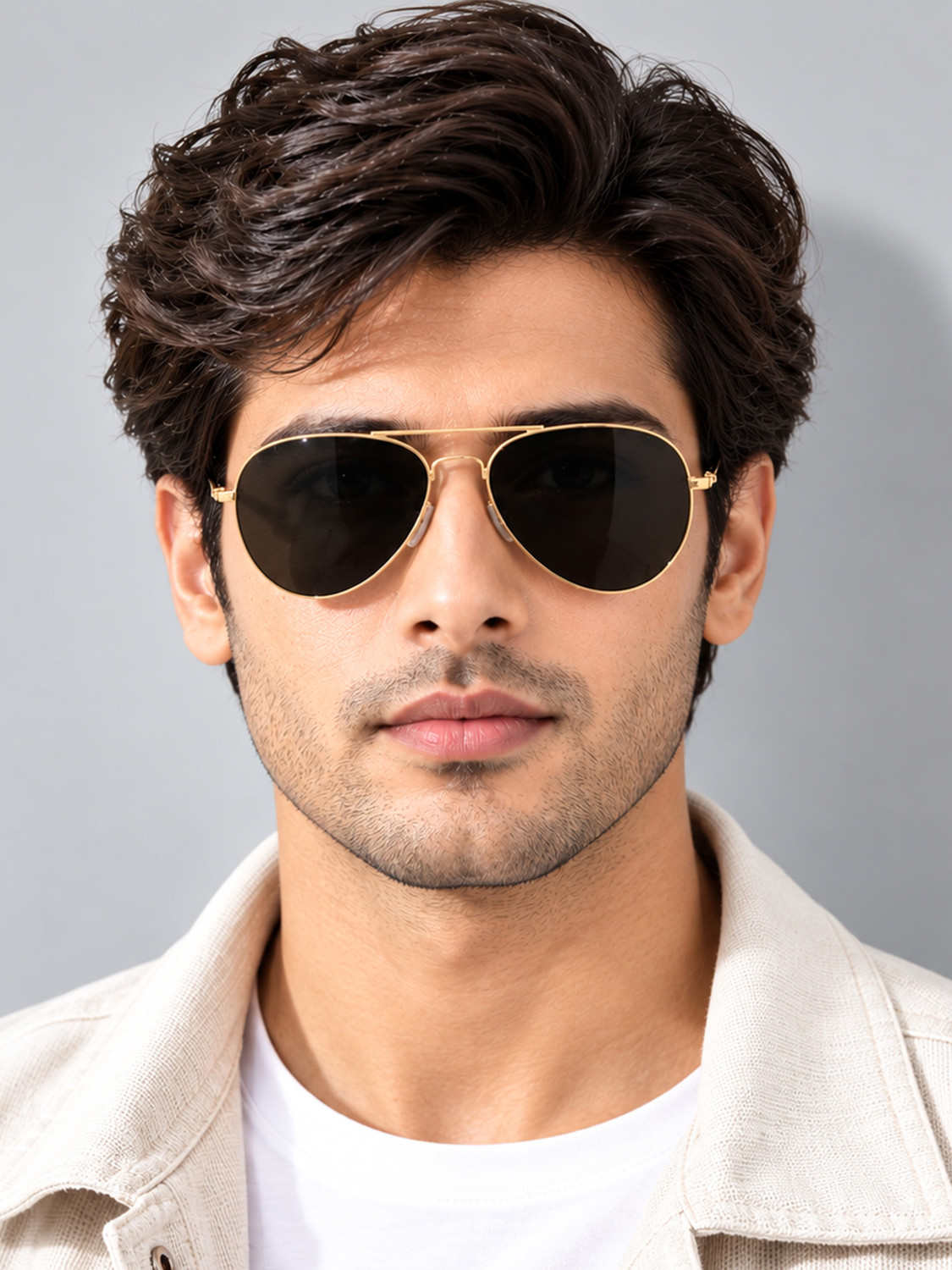 Image of ROYAL SON UV Protection Aviator Sunglasses (58) (For Men & Women, Black)