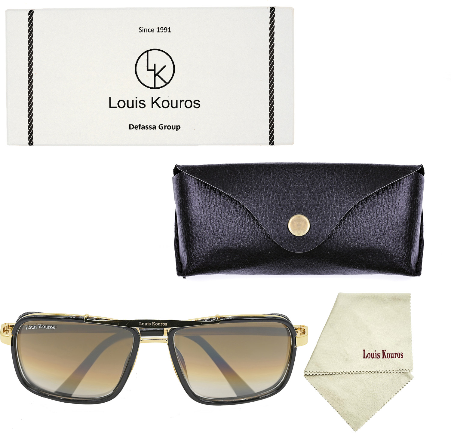 Image of LOUIS KOUROS Rectangular Sunglasses