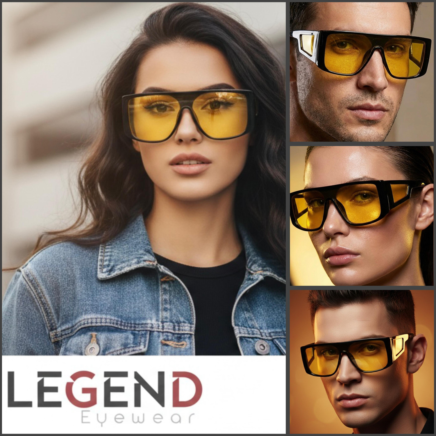 Image of Legend Eyewear Over-sized, Wrap-around Sunglasses