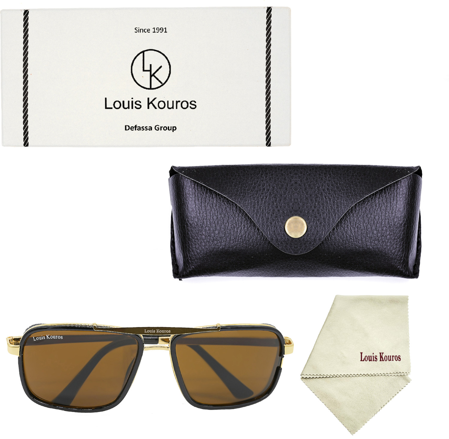 Image of LOUIS KOUROS Retro Square Sunglasses