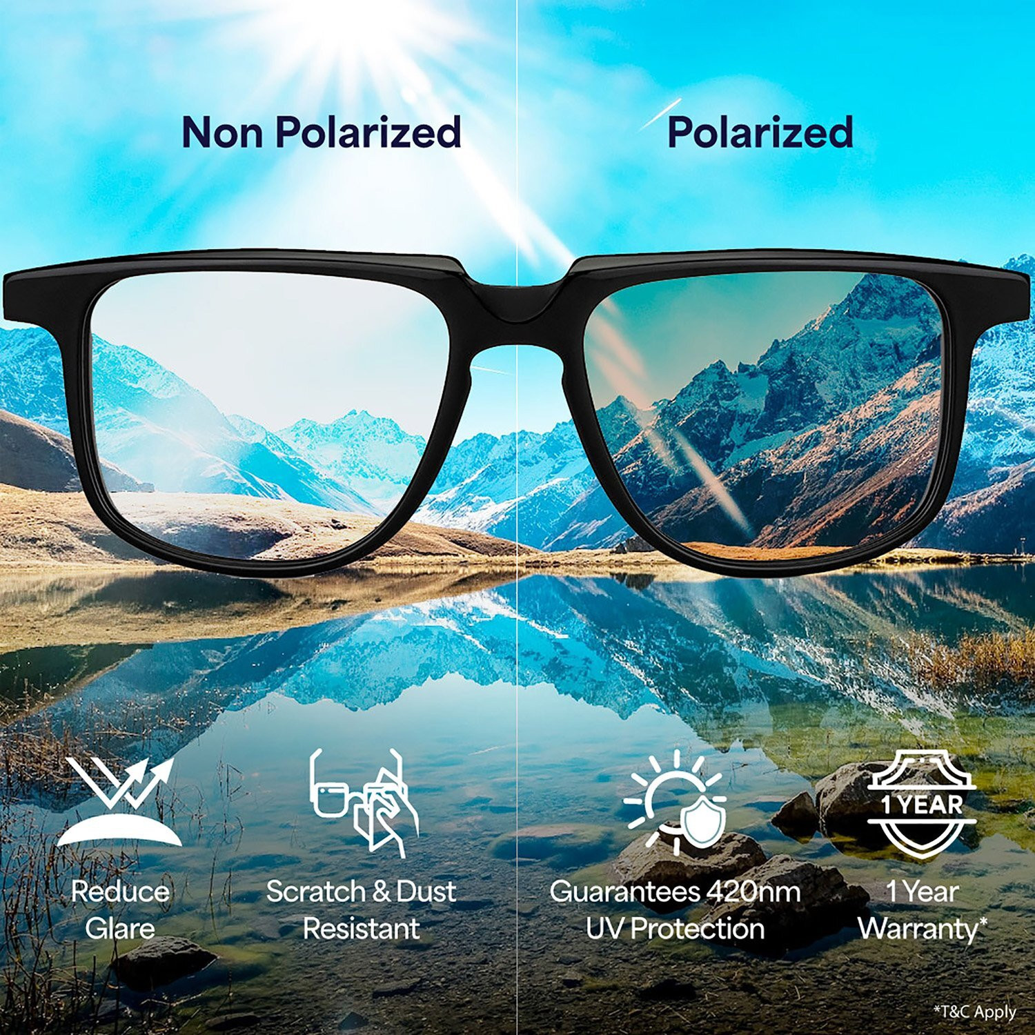 Image of VINCENT CHASE by Lenskart Wayfarer Sunglasses