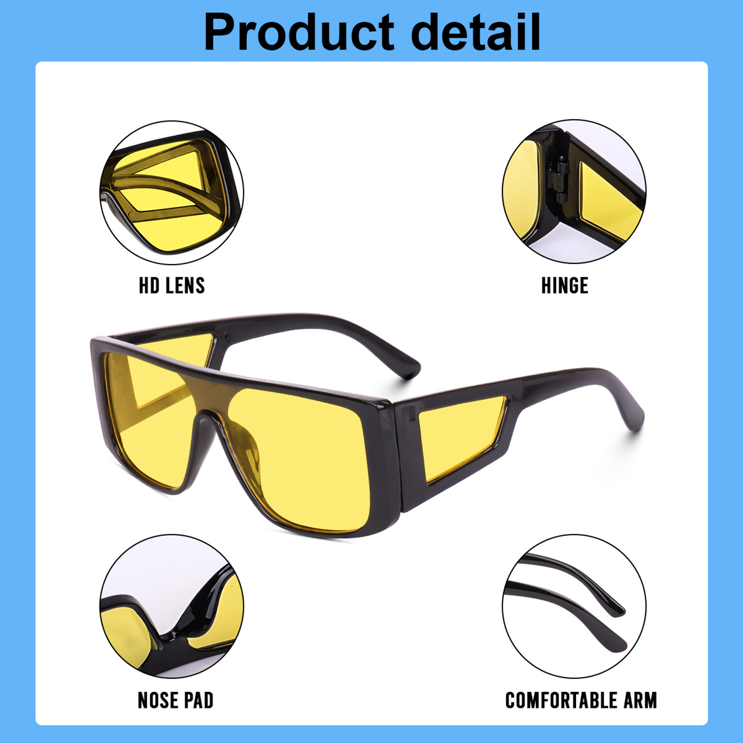 Image of Legend Eyewear Over-sized, Wrap-around Sunglasses