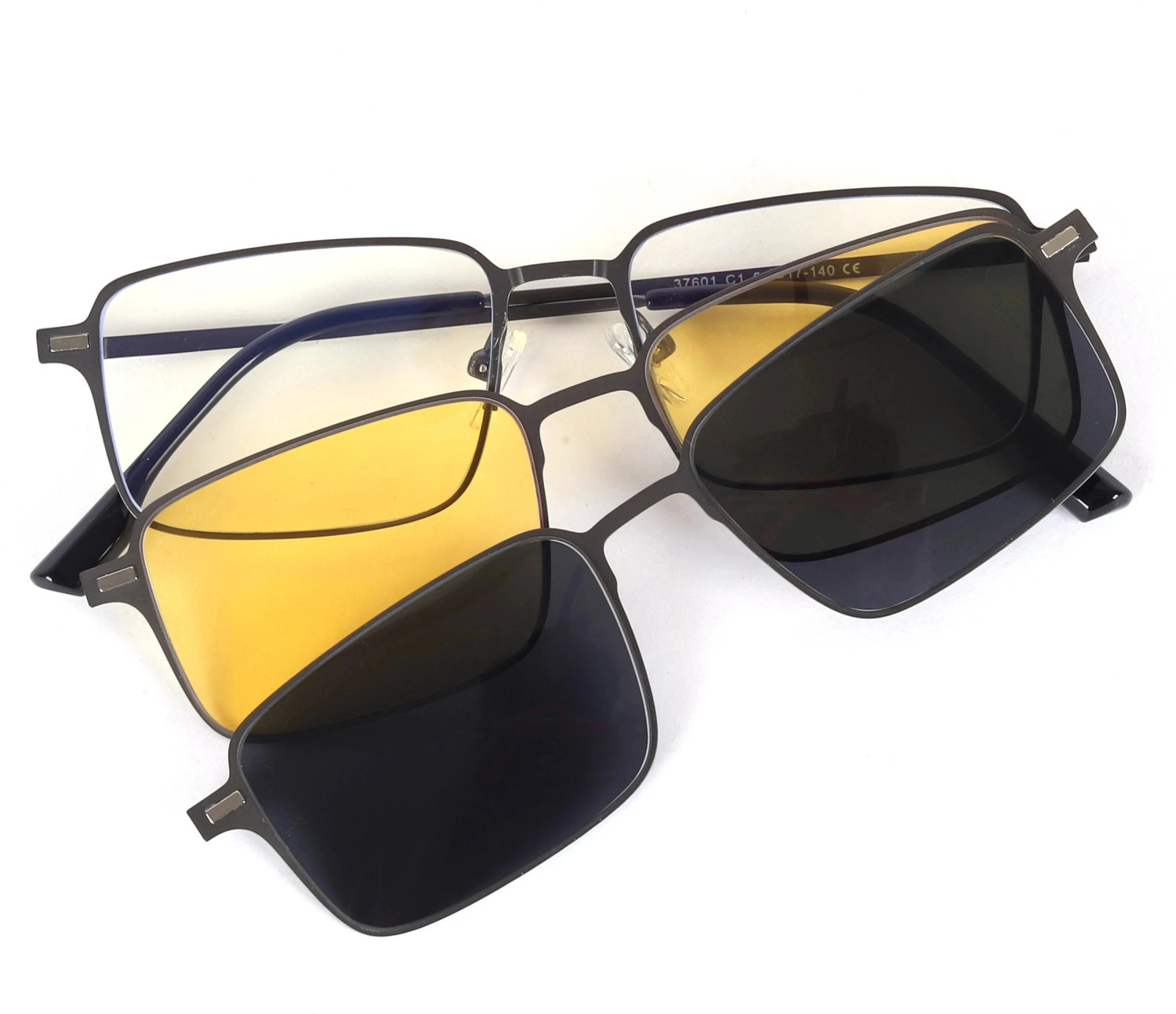 Image of HASHTAG EYEWEAR UV Protection, Night Vision, Gradient, Polarized Retro Square Sunglasses (Free Size) (For Men & Women, Clear)