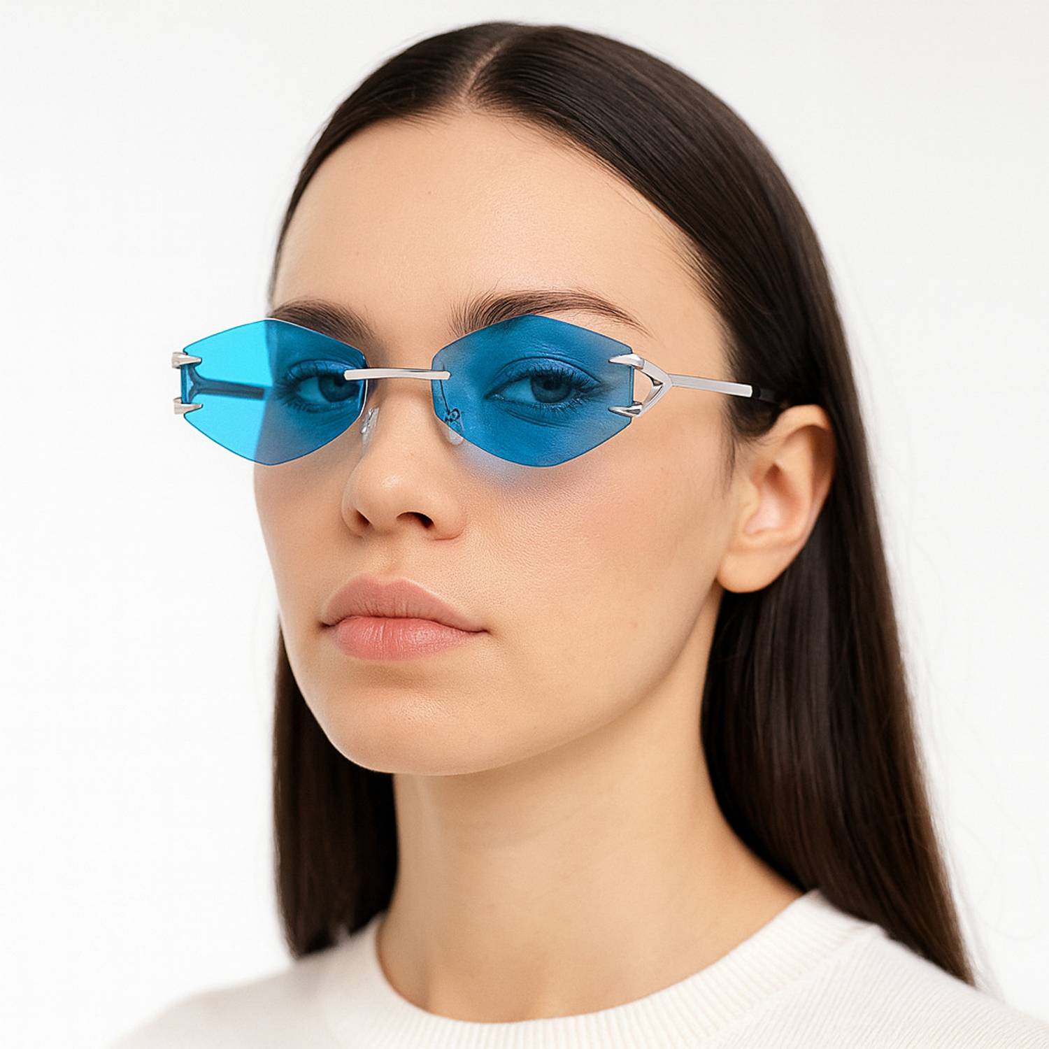 eyedens Retro Square Sunglasses Blue - Image 5