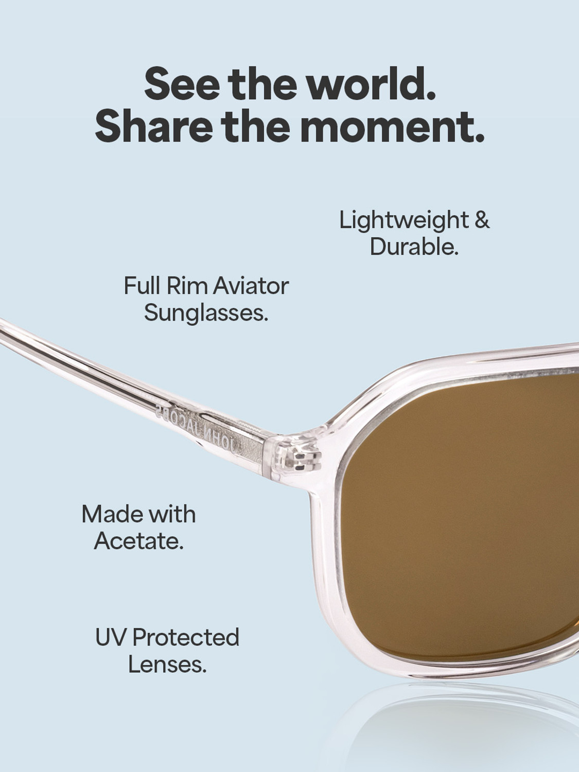 Image of john jacobs Polarized, UV Protection Aviator Sunglasses (56) (For Men & Women, Brown)