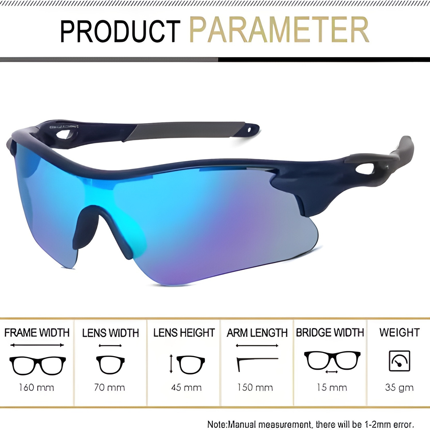 Image of SportoLume Polarized, UV Protection Cycling, Running, Sports Unisex Sunglasses (Free Size) Cricket Goggles