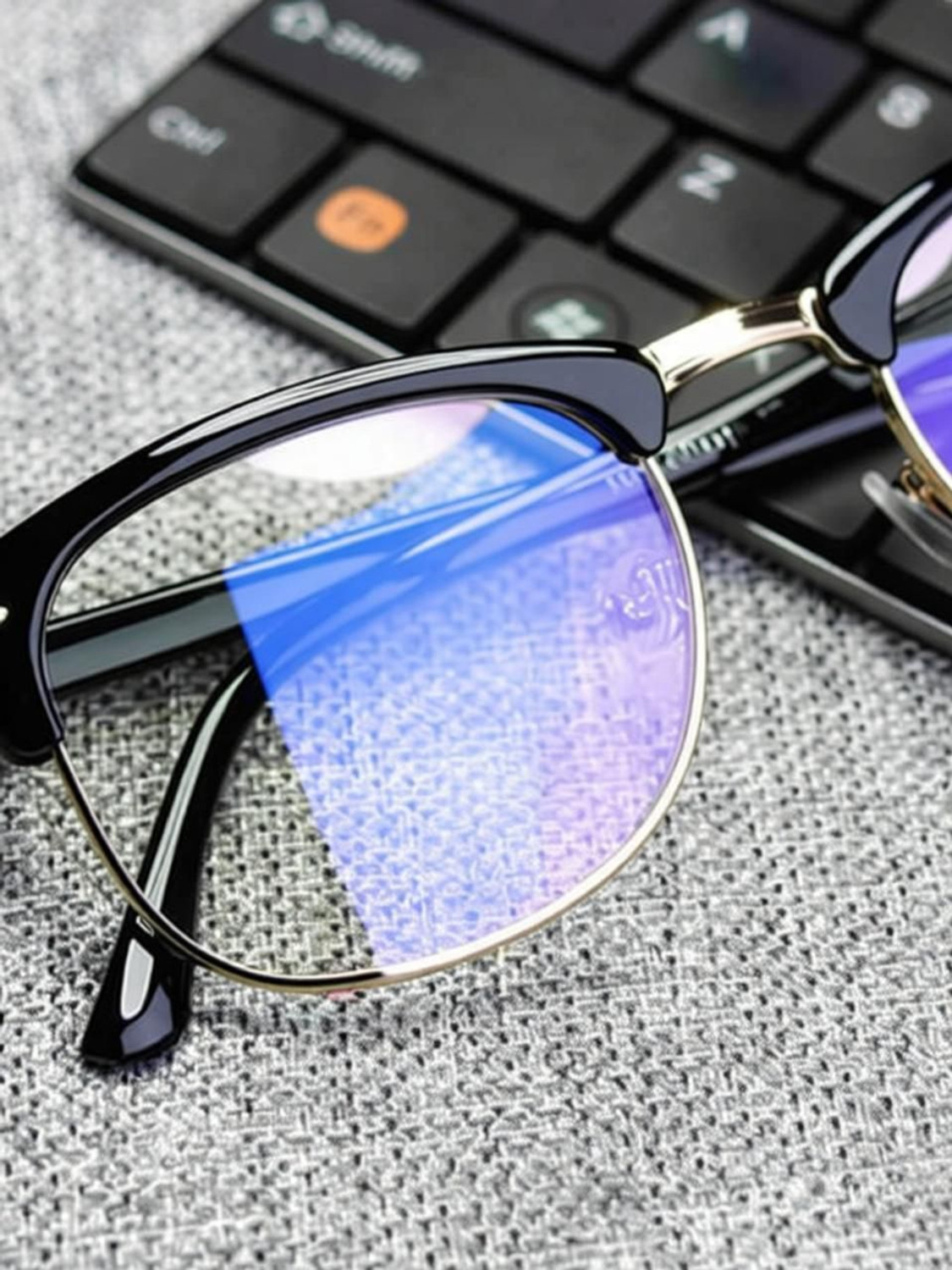 Image of Wearit UV Protection, Riding Glasses, Polarized Clubmaster Sunglasses (Free Size) (For Boys & Girls, Clear)