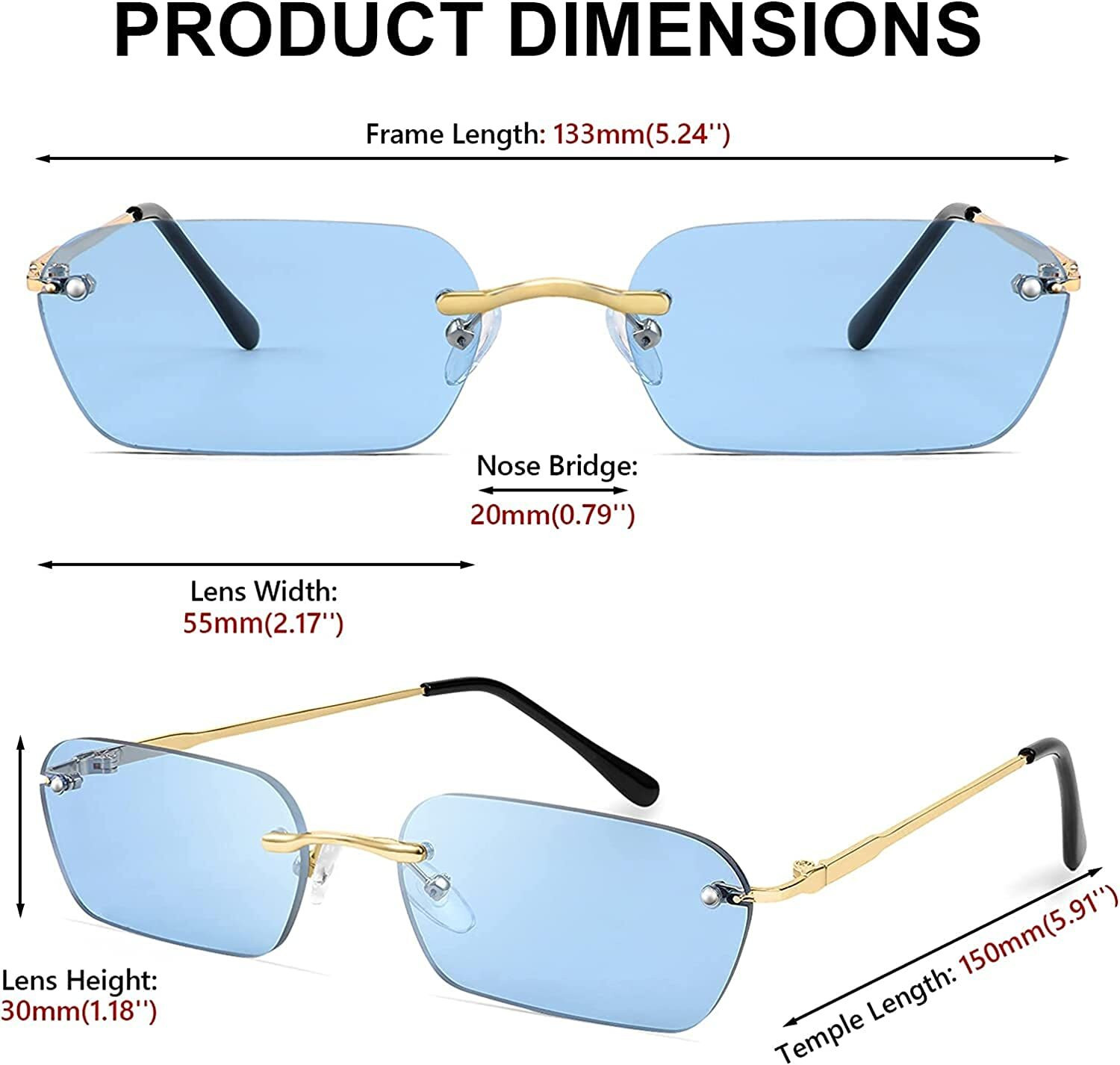 Image of TOUGH STYLE Rectangular Sunglasses