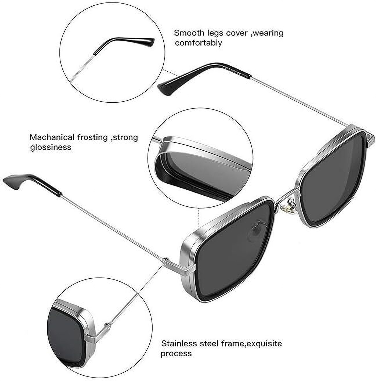Image of Crimsen Eyewear Retro Square Sunglasses