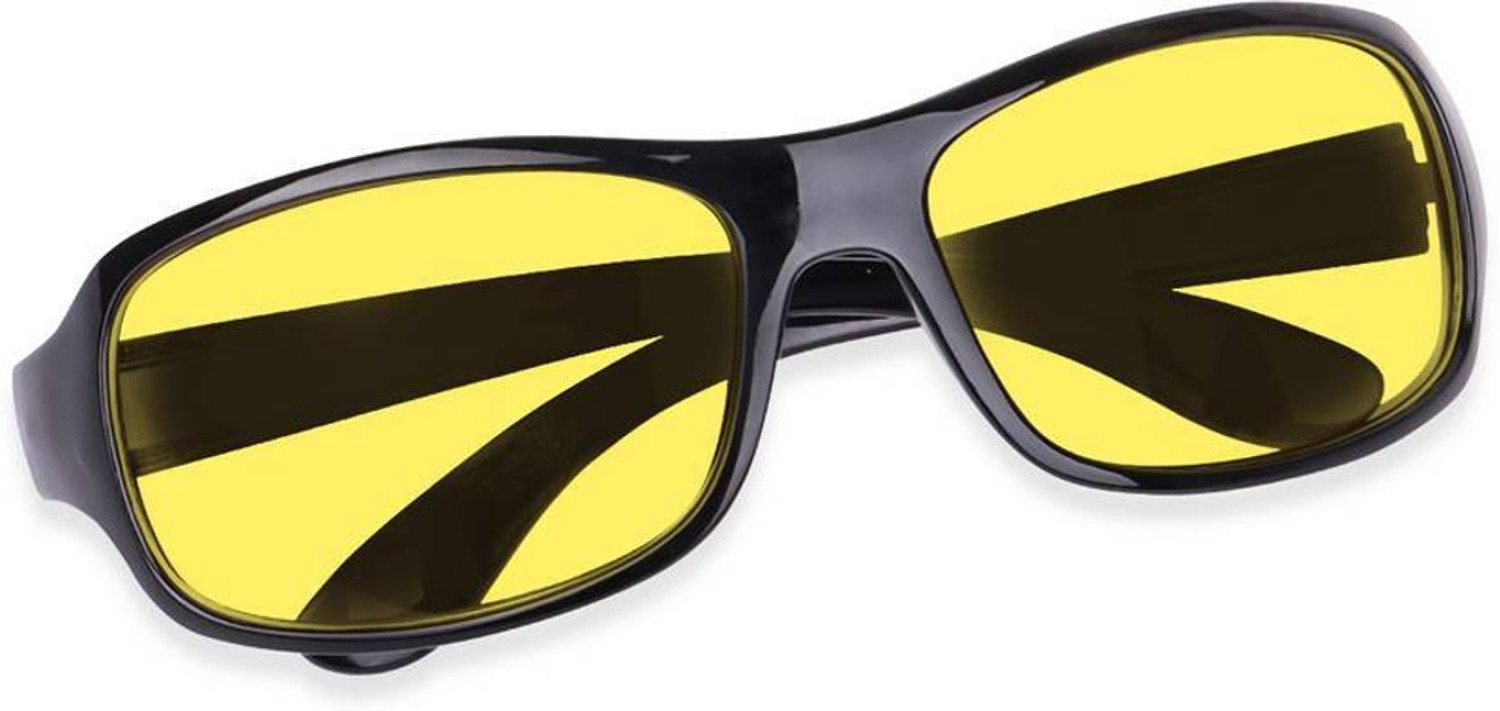 Image of Dannilo Night Vision, UV Protection, Riding Glasses, Others Wrap-around Sunglasses (Free Size) (For Men & Women, Yellow, Clear, Black)