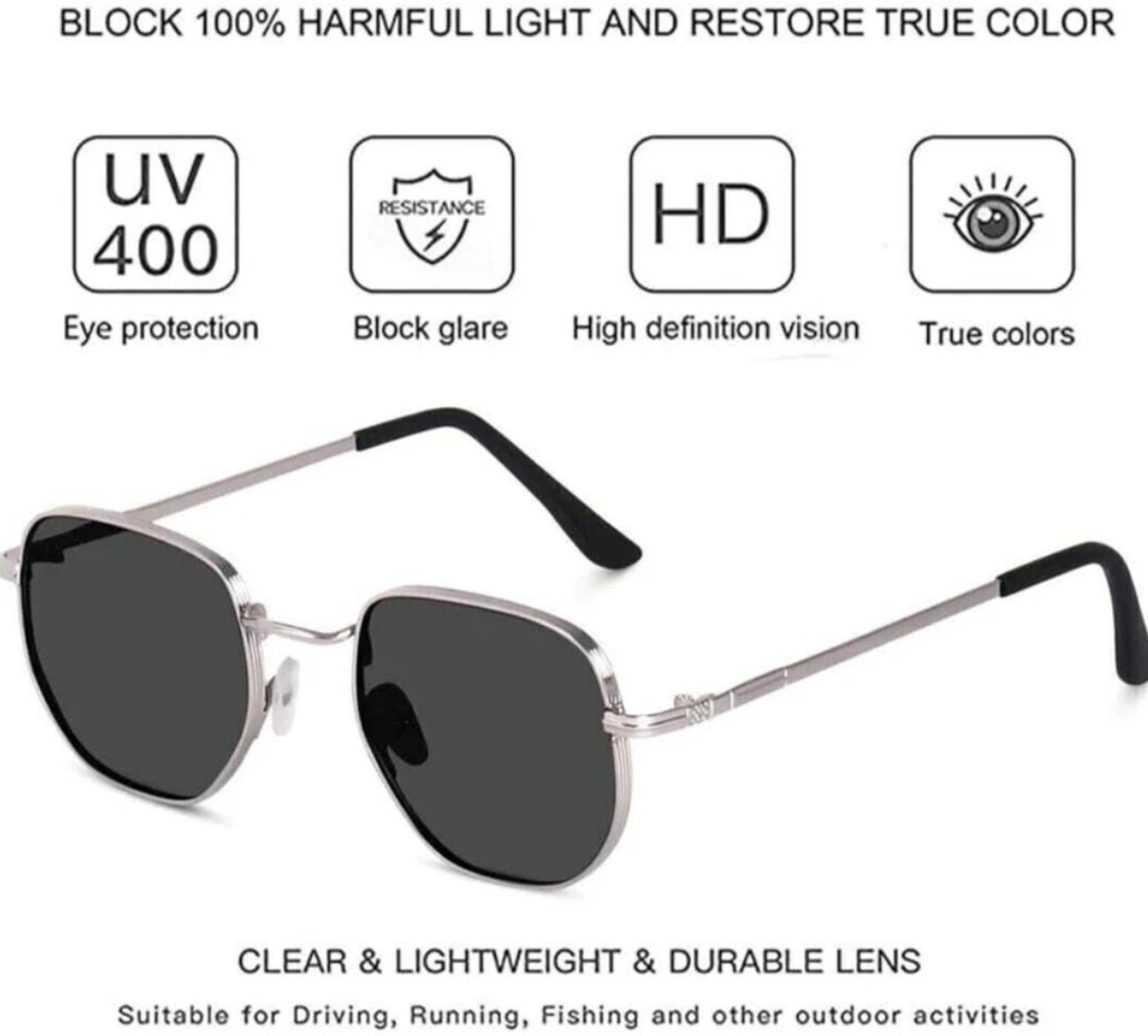 Image of krishnafashion Retro Square, Round Sunglasses