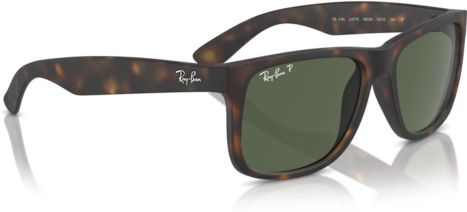Image of Ray-Ban Polarized Retro Square Sunglasses (55) (For Men, Green)