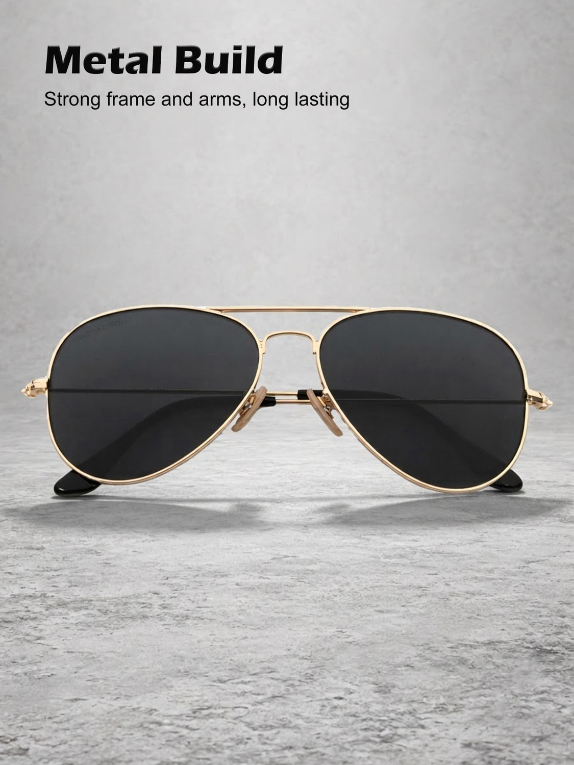 Image of ROYAL SON UV Protection Aviator Sunglasses (58) (For Men & Women, Black)