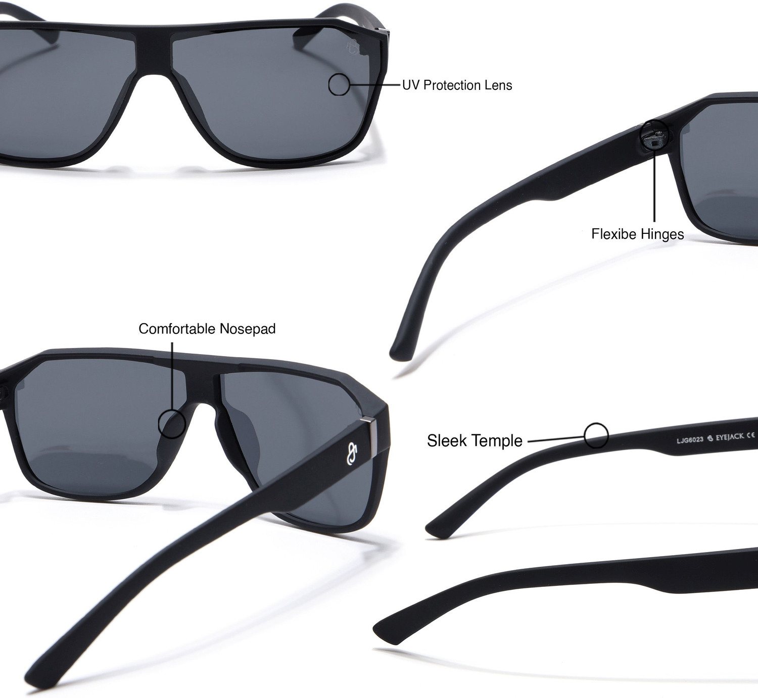 Image of Eyejack by Voyage Retro Square Sunglasses