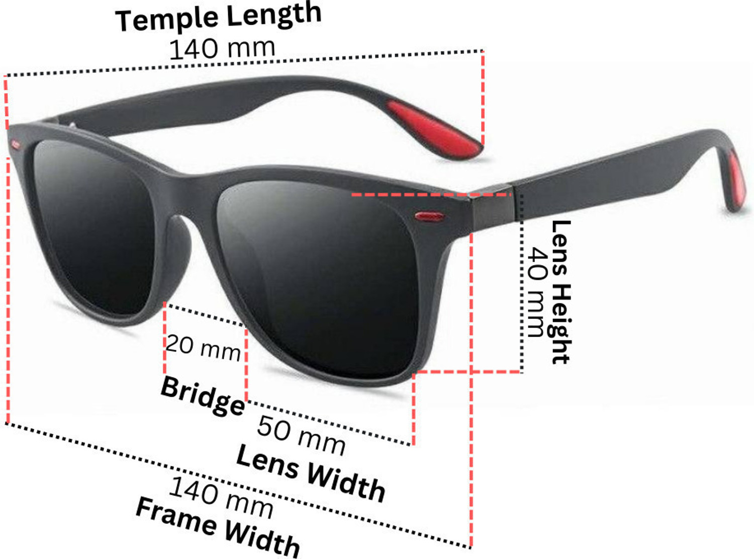 Image of Lynx Polarized, UV Protection Wayfarer Sunglasses (54) (For Men & Women, Black)