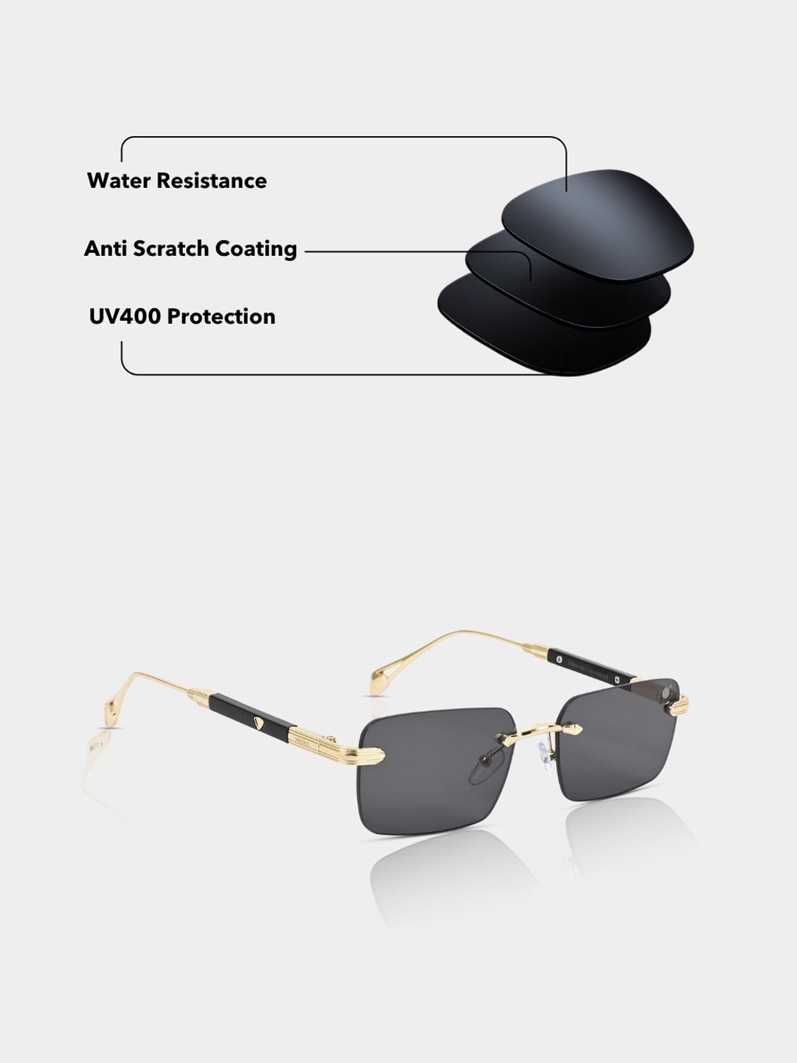 Image of MOONX Rectangular Sunglasses