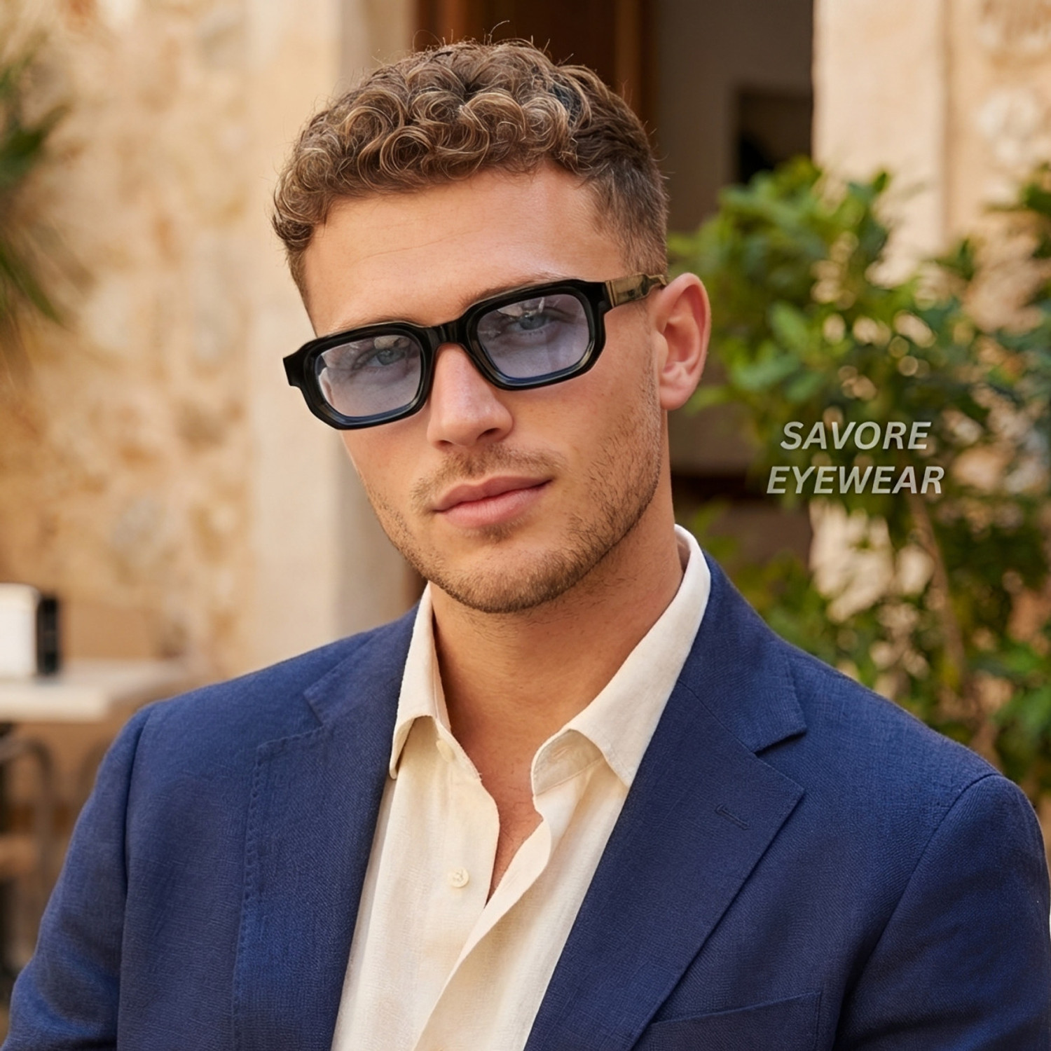 Image of Savore Clubmaster, Retro Square Sunglasses