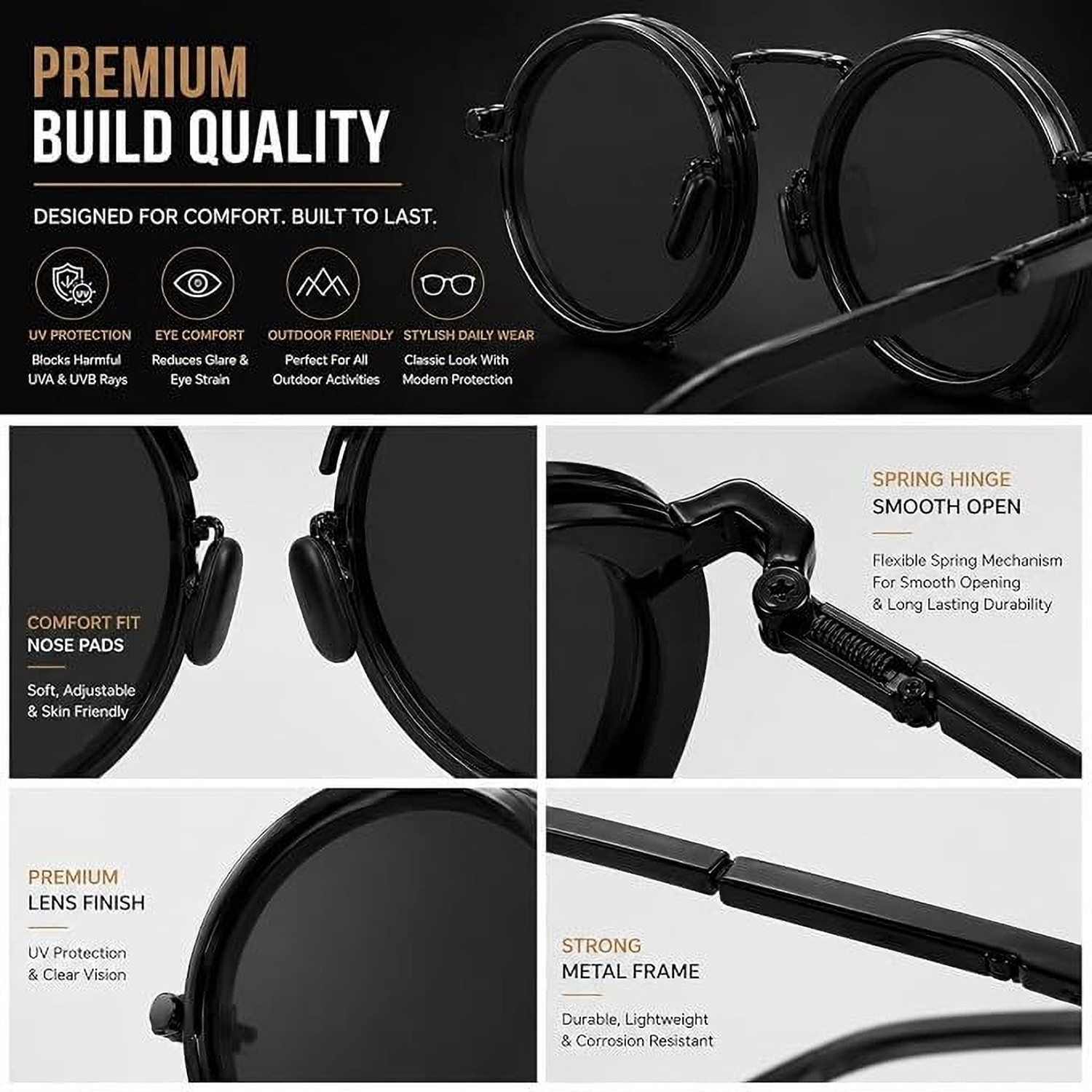 Image of Spelcin Round, Retro Square Sunglasses