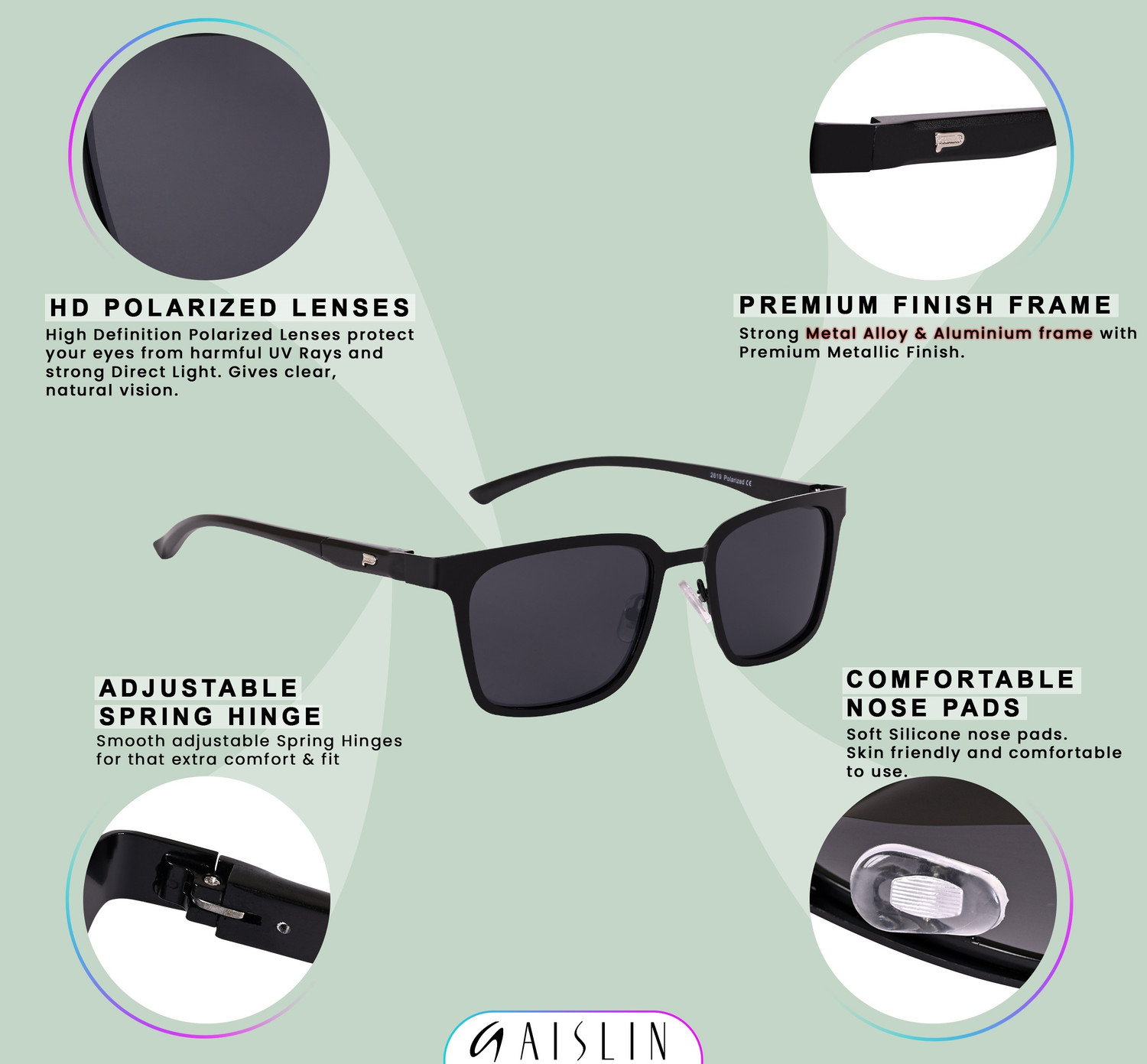 Image of AISLIN Wayfarer Sunglasses