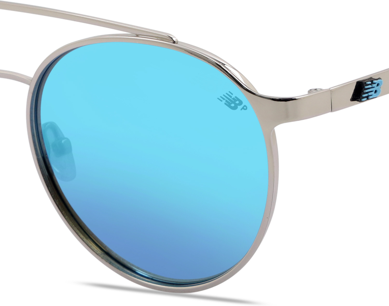 Image of New Balance UV Protection Round Sunglasses (53) (For Men, Blue)