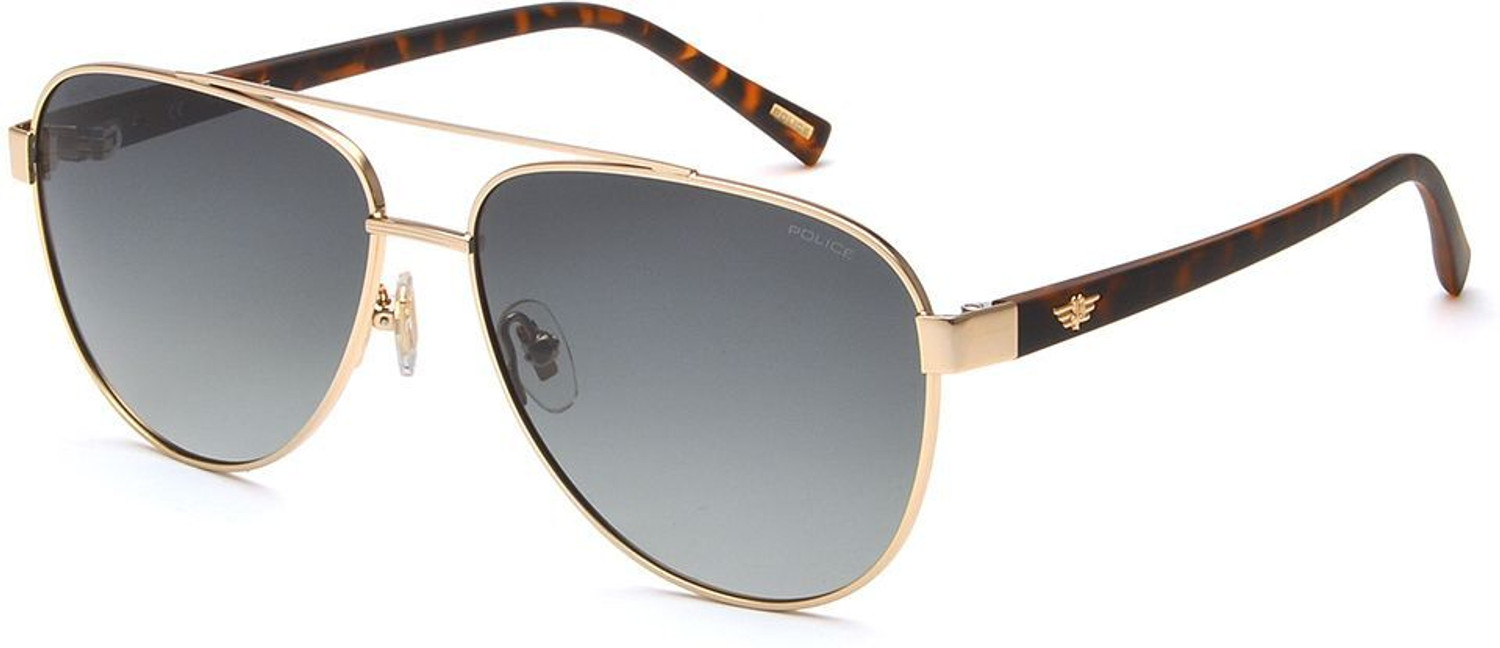 Image of Police Polarized Aviator Sunglasses (58) (For Men, Green)