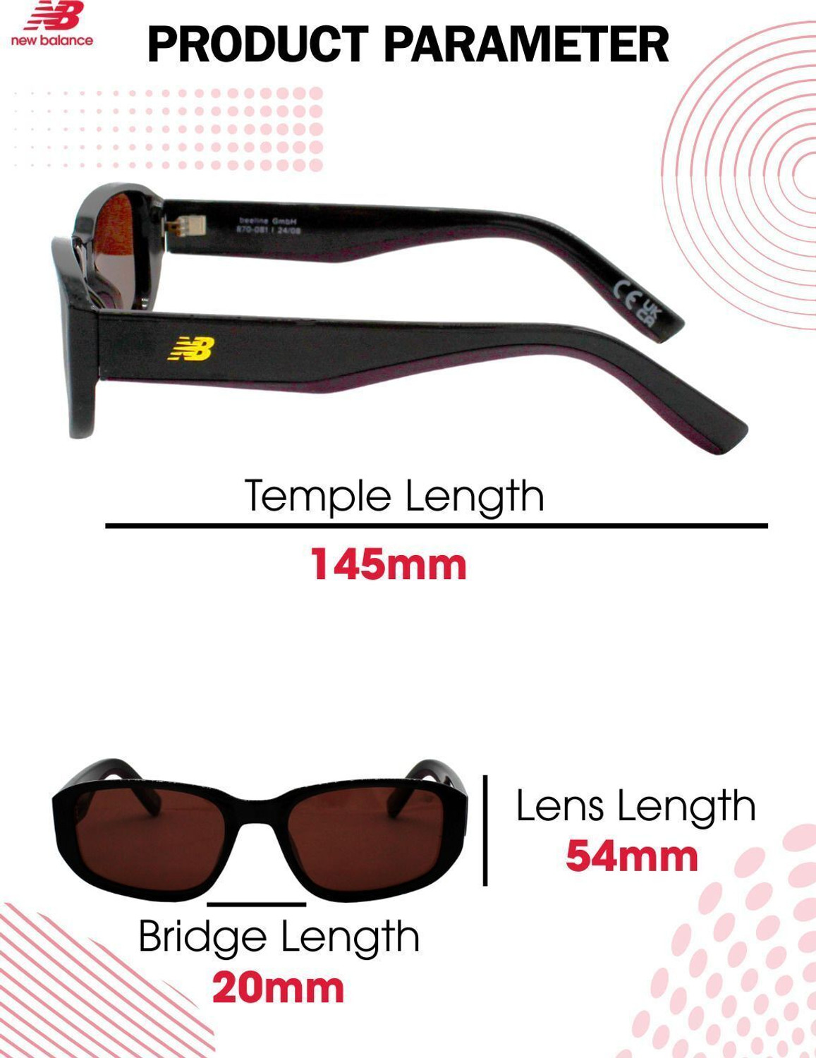 Image of New Balance Rectangular Sunglasses
