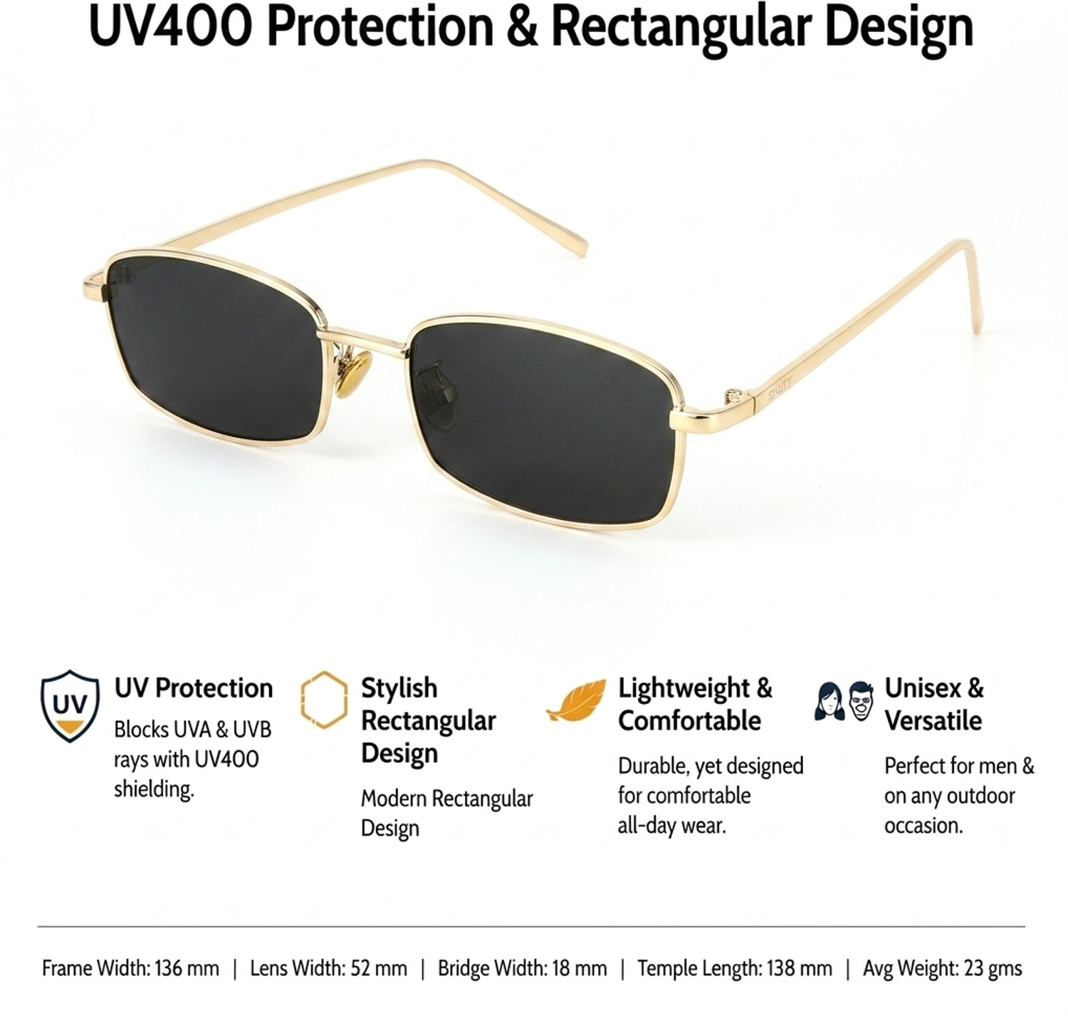 Image of Salty Alpha Rectangular Sunglasses