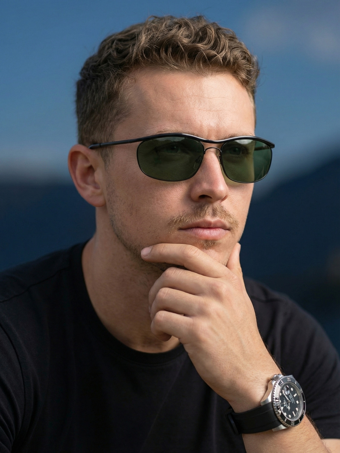 Image of SUNGLASSIC Polarized, UV Protection Rectangular Sunglasses (62) (For Men & Women, Green)