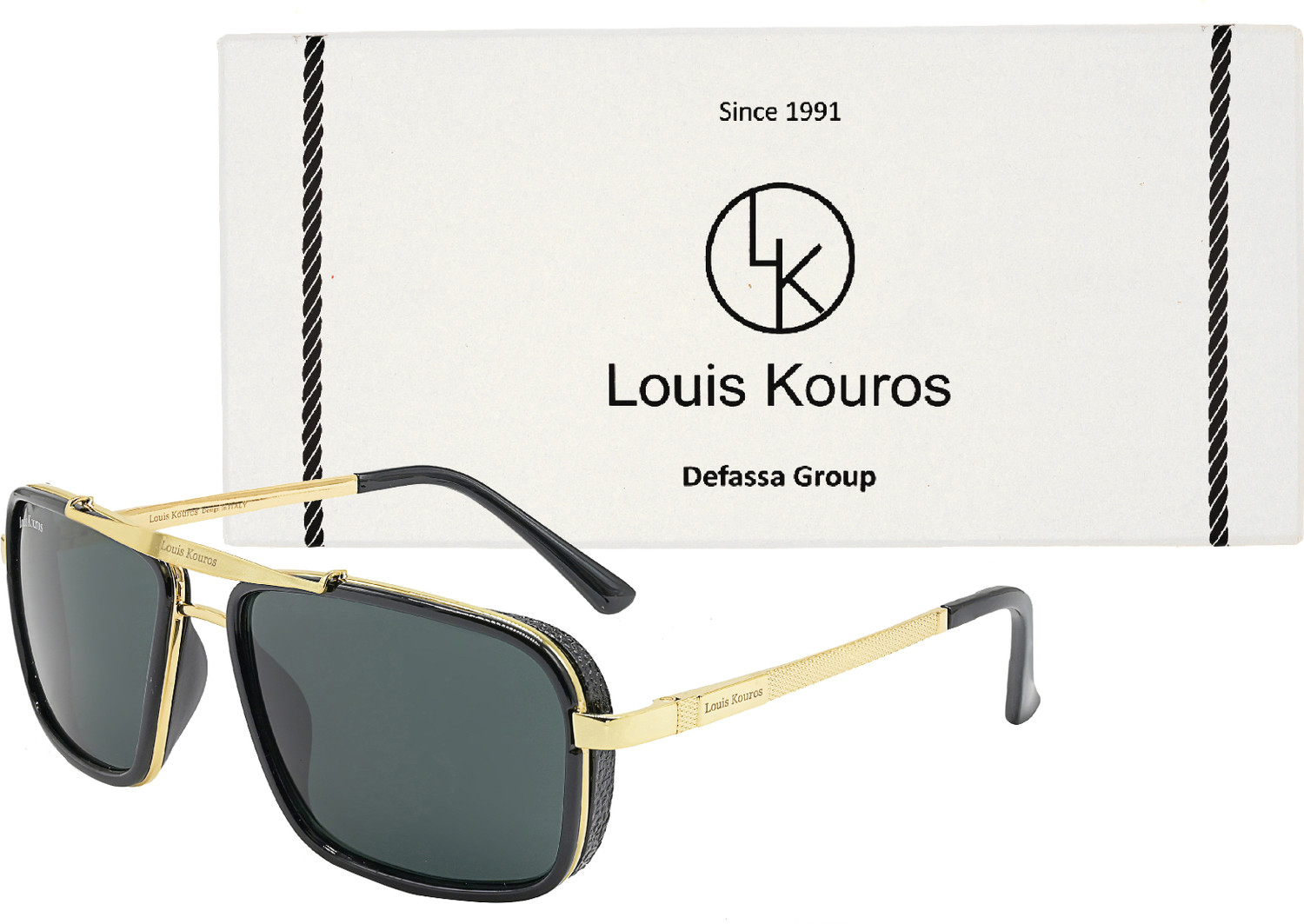 Image of LOUIS KOUROS Retro Square Sunglasses