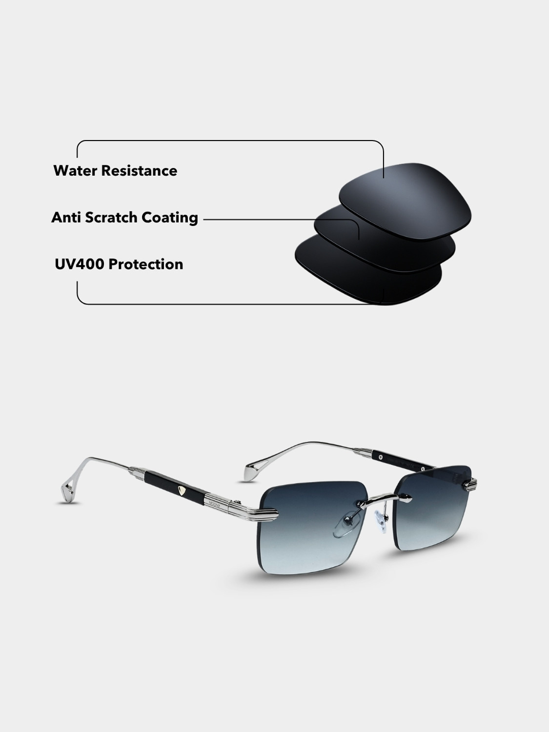 Image of MOONX Rectangular Sunglasses