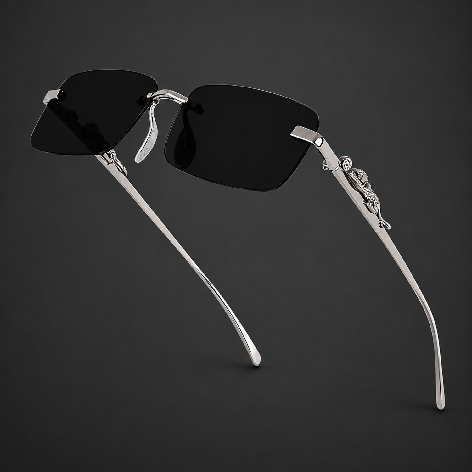 Image of Flashi UV Protection, Riding Glasses, Others Rectangular Sunglasses (Free Size) (For Men, Black)