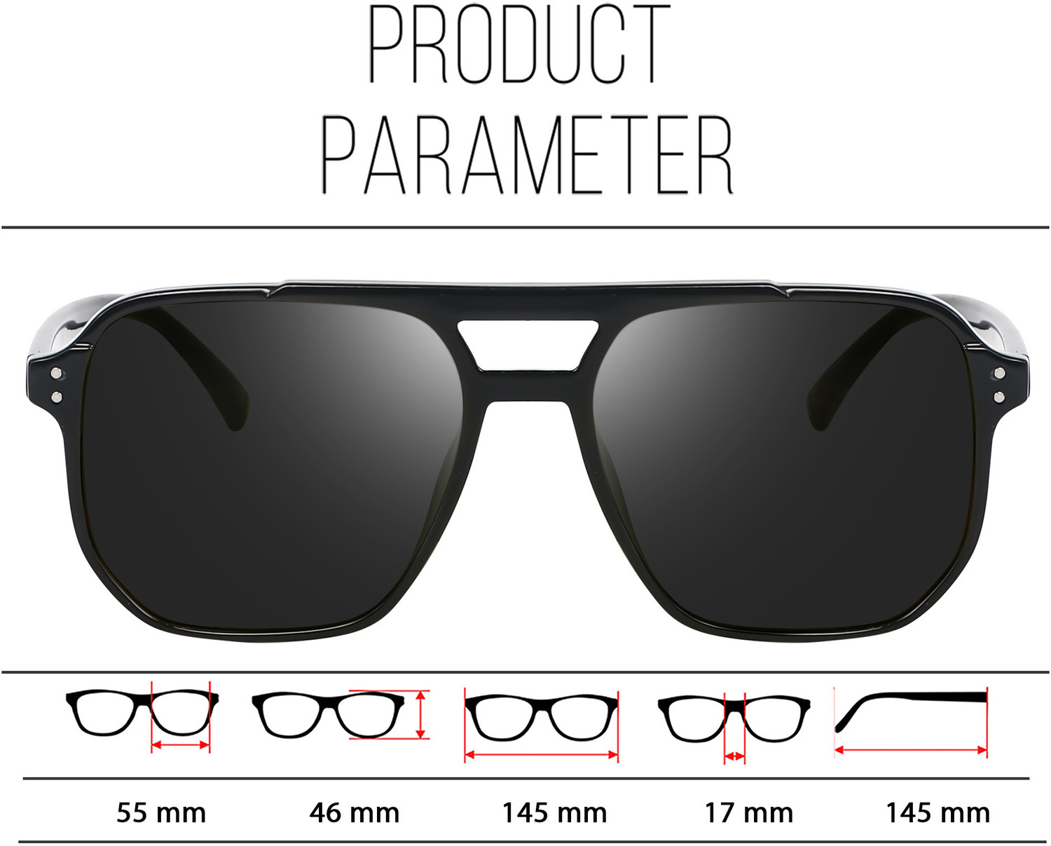 Image of Poshh eyewear Retro Square Sunglasses