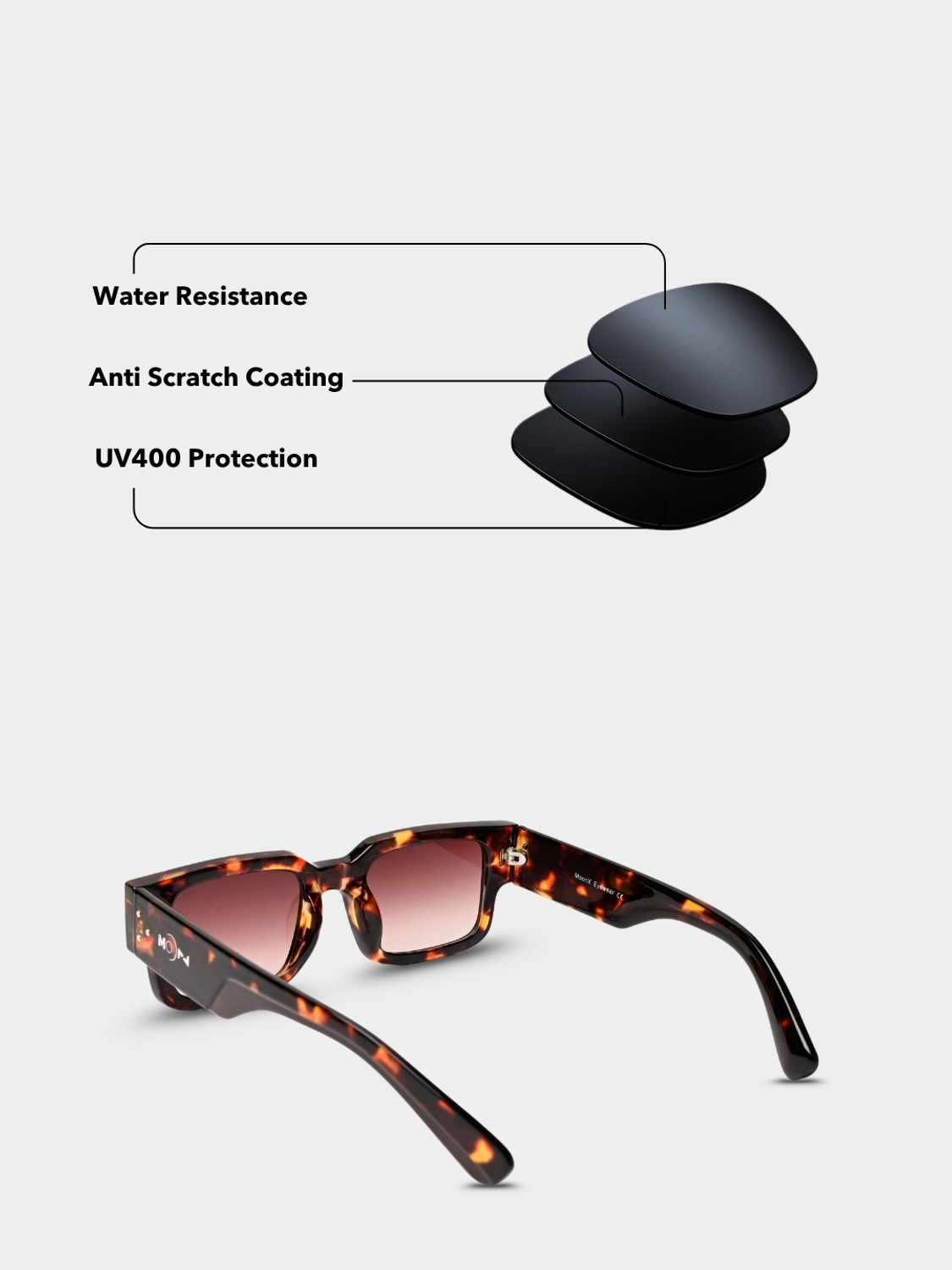 Image of MOONX Rectangular Sunglasses