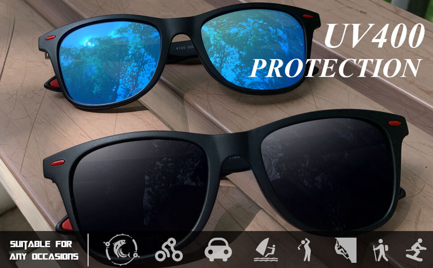 Image of BLACK BURG Retro Square Sunglasses