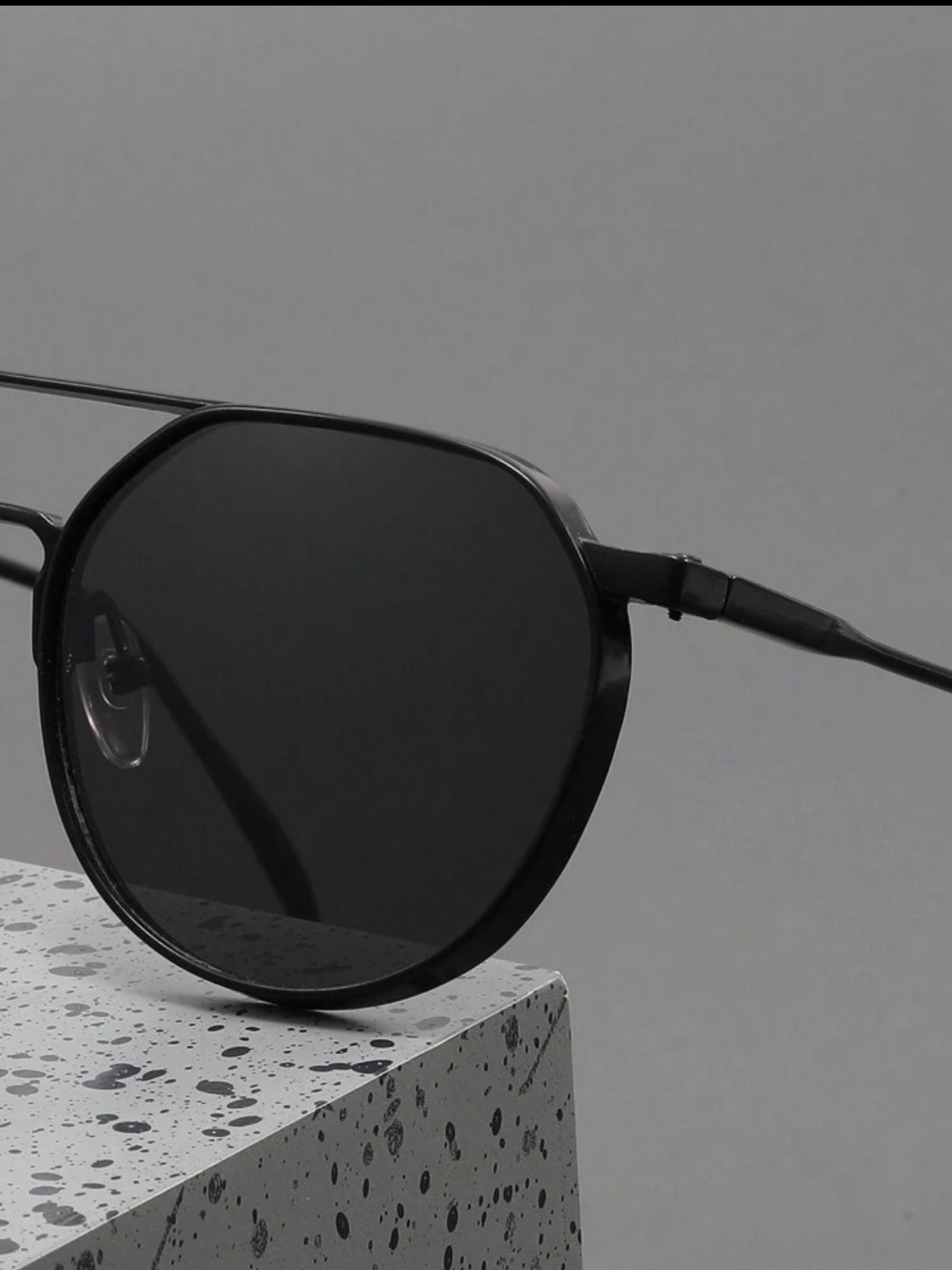 Image of Zeemork UV Protection, Gradient Round Sunglasses (Free Size) (For Men & Women, Black)