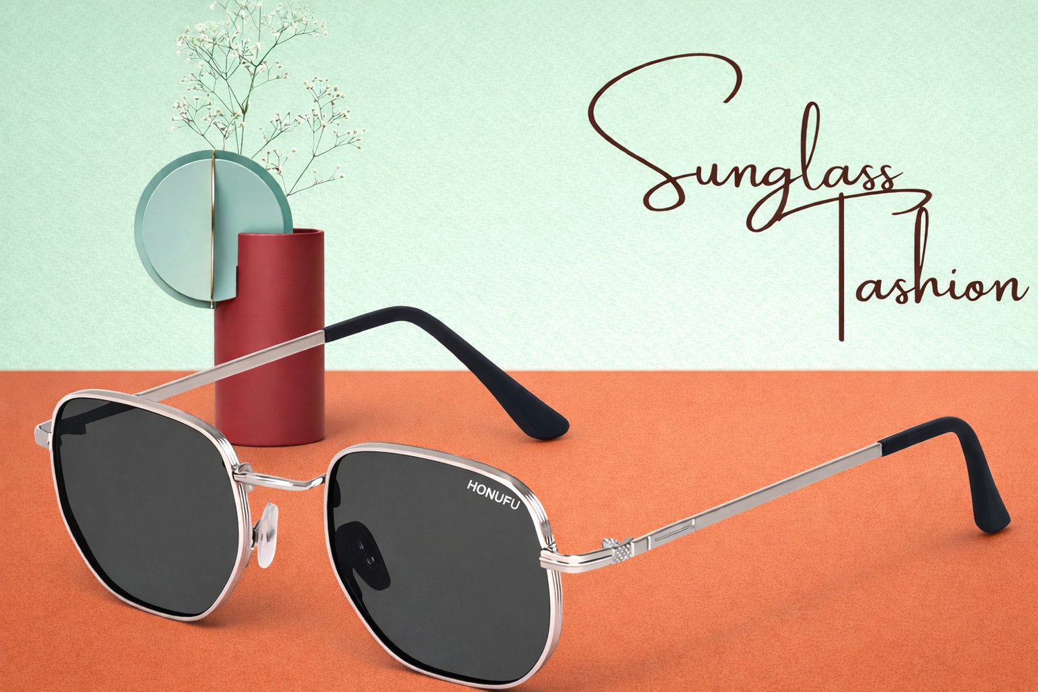 Image of HONUFU EYEWEAR Retro Square Sunglasses