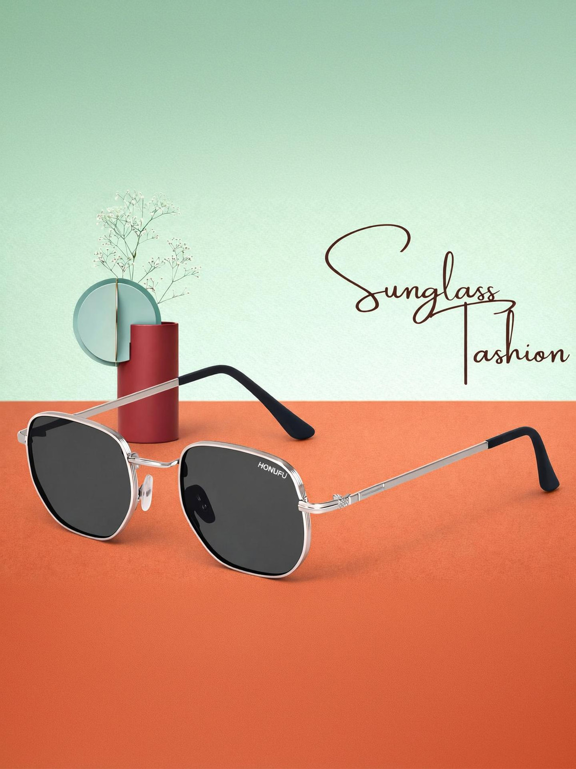 Image of HONUFU EYEWEAR Retro Square Sunglasses