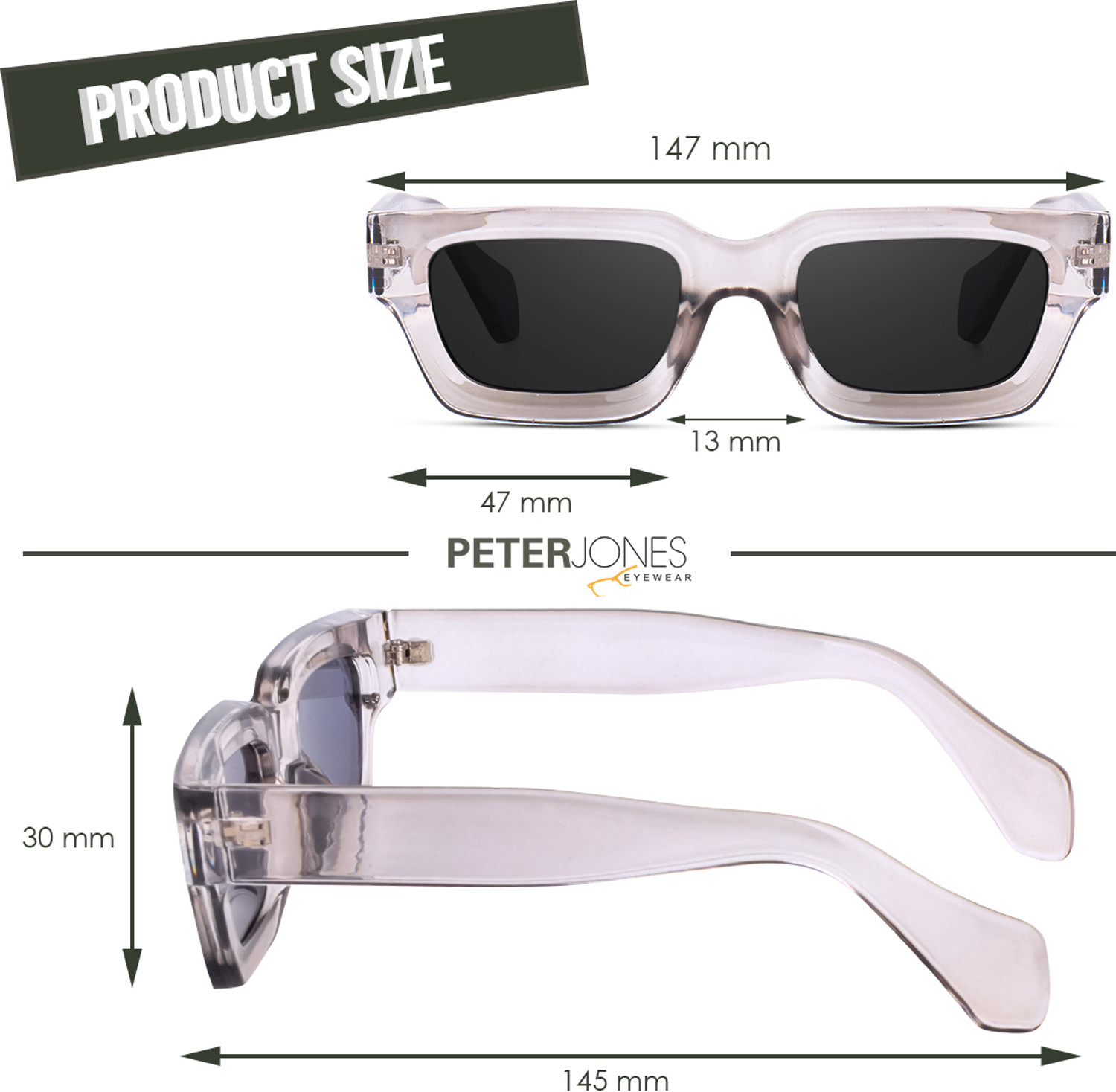 Image of PETER JONES Rectangular Sunglasses